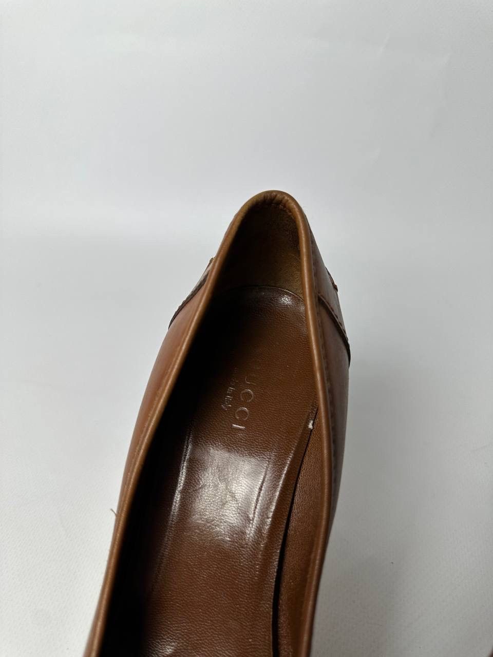 Gucci Gucci Brown Leather Vintage Heels Bamboo Detail Pumps Size US 8 / IT 38 - 11 Thumbnail