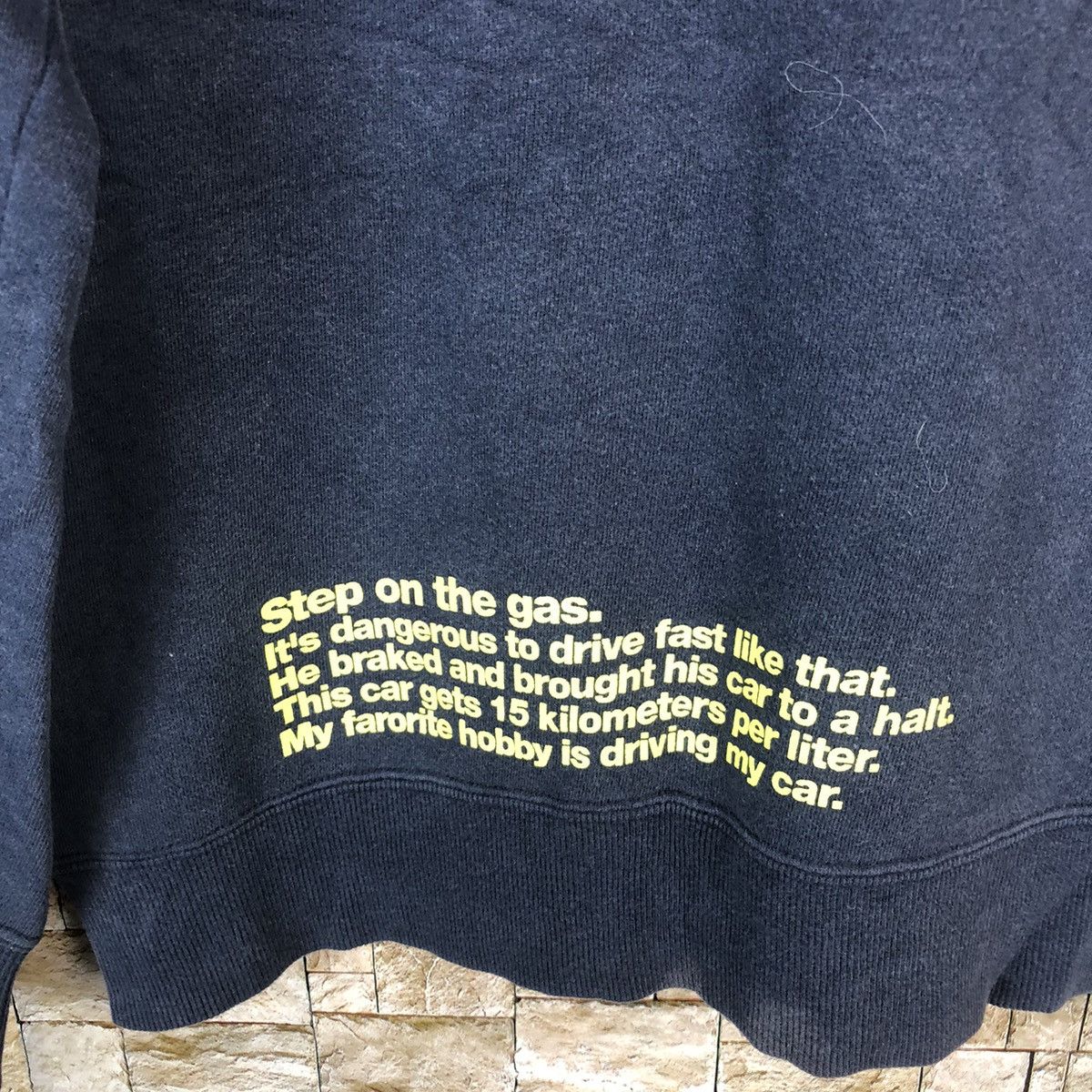 Japanese Brand × Vintage Japan step on the gas Dark Blue Sweatshirt #A511 Size US S / EU 44-46 / 1 - 14 Thumbnail