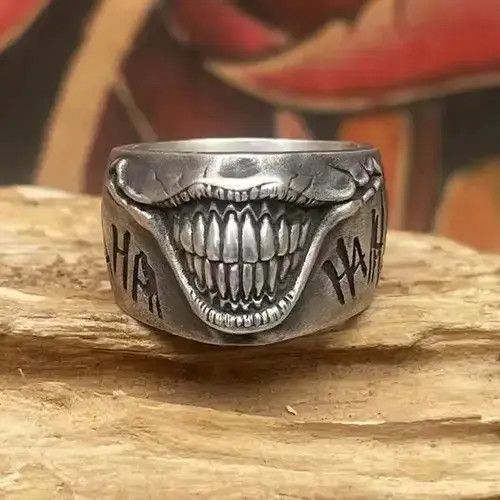 Japanese Brand × Vintage Retro Design Clown Smiley Stainless Steel Ring Size ONE SIZE - 1 Thumbnail