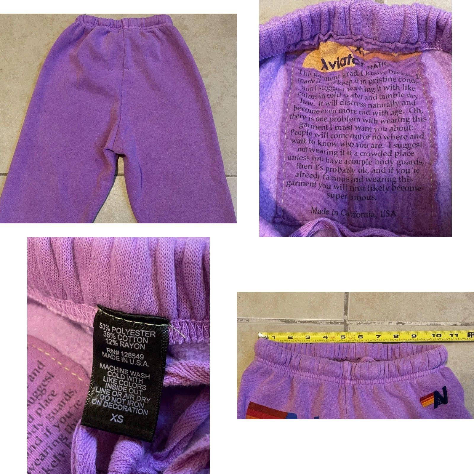 Aviator Nation Aviator Nation Sweatpants Logo Faded Violet XS USA Women Pants Sweatpants Size 26" / US 2 / IT 38 - 8 Thumbnail