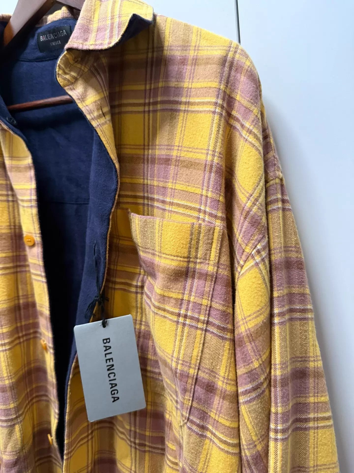 Balenciaga Balenciaga double-sided yellow blue plaid flannel shirt Jkt Size US XXS / EU 40 - 4 Thumbnail