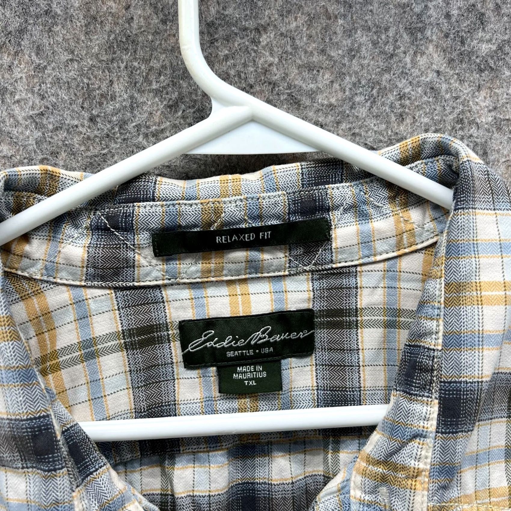 Eddie Bauer Eddie Bauer Shirt Men XLT Beige Yellow Casual Button Down Plaid Preppy Vintage Size US XL / EU 56 / 4 - 4 Thumbnail