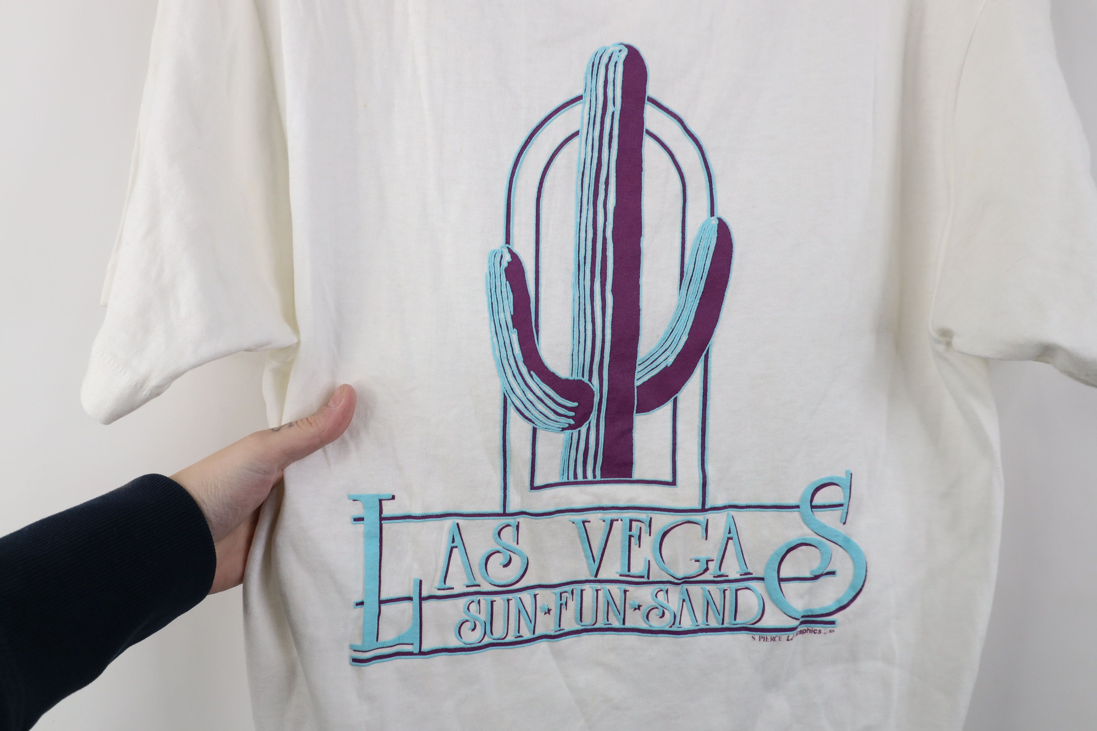 Vintage Vintage 90s Streetwear Sun Fun Sand Cactus T-Shirt White USA Size US M / EU 48-50 / 2 - 4 Thumbnail