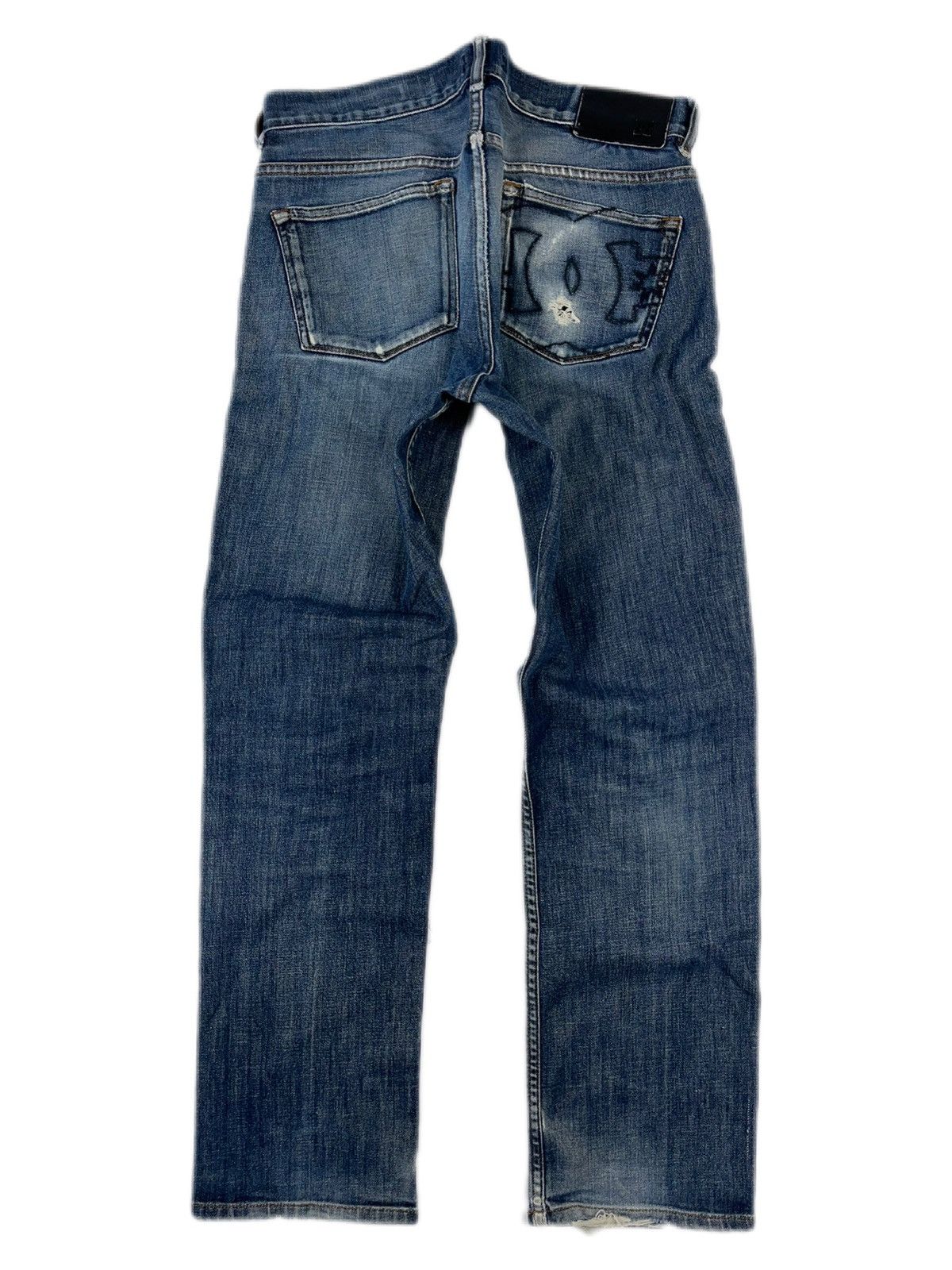 DC × Japanese Brand 00s Vintage DC Big Logo Denim Faded Distressed Jeans Y2K Size US 32 / EU 48 - 2 Thumbnail