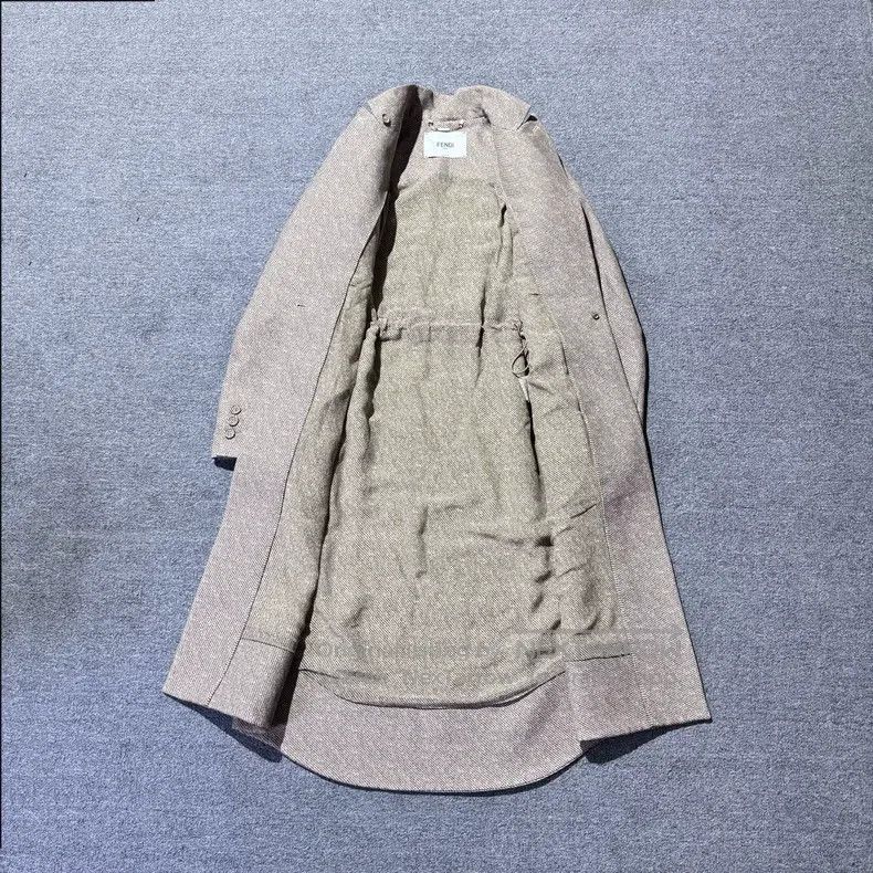 Fendi Fendi Fall/Winter 2022 khaki mid-length stand collar coat Size XS / US 0-2 / IT 36-38 - 3 Thumbnail