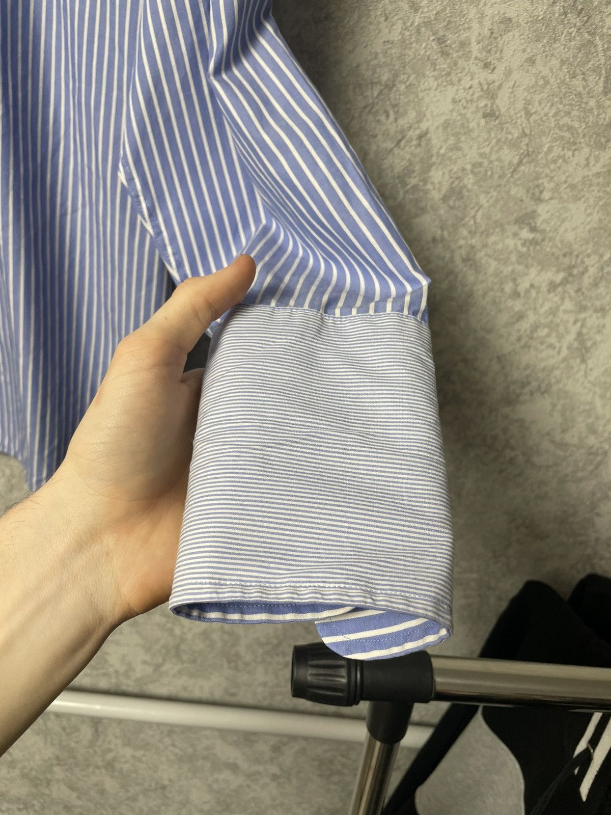 Balmain Vintage Balmain Business Stripe Shirt w/ French Cuffs 16½/42 Size US XL / EU 56 / 4 - 11 Thumbnail