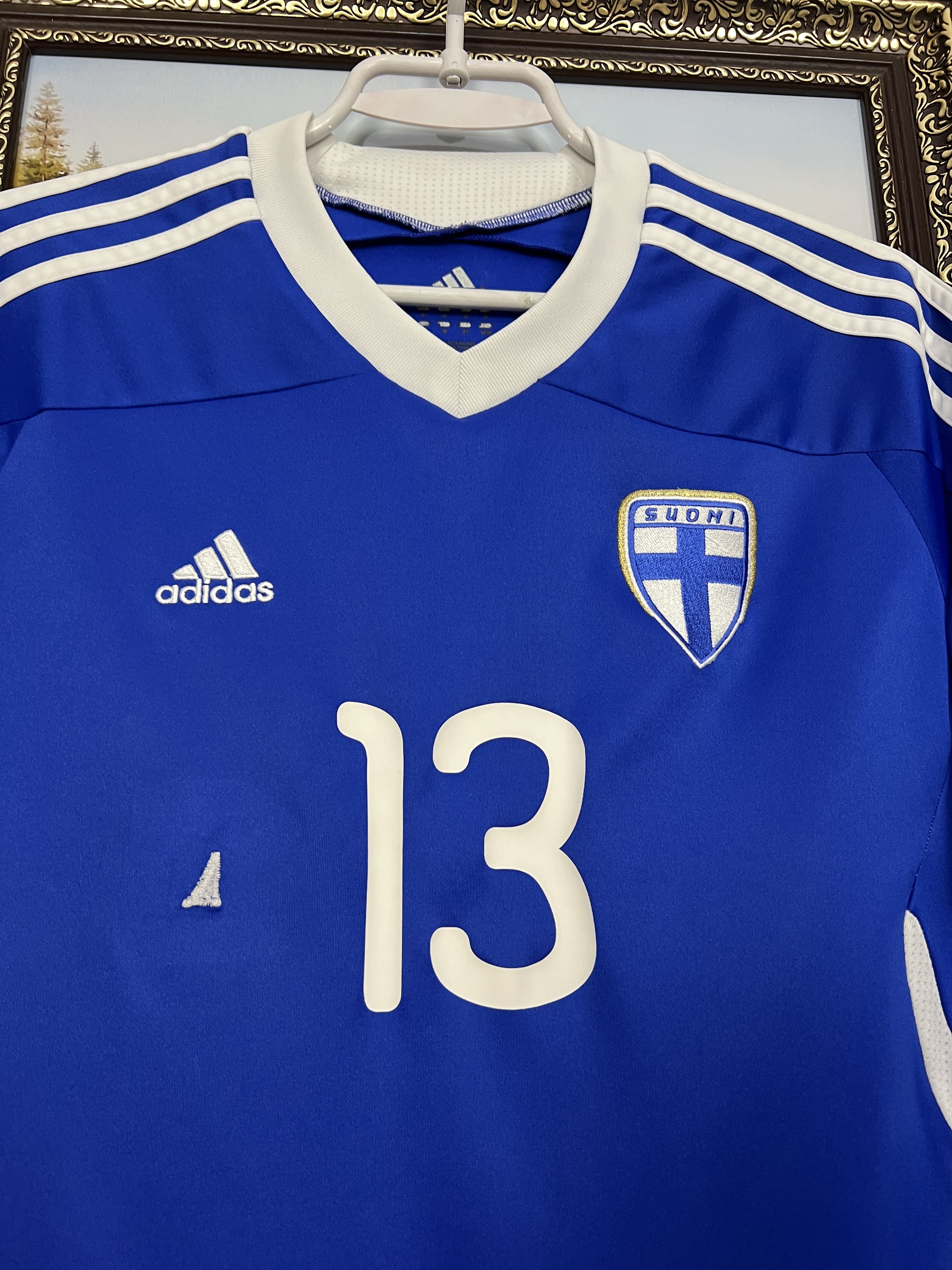 Adidas Finland football shirt Soccer Match Worn Jersey Trikot Size US M / EU 48-50 / 2 - 3 Thumbnail