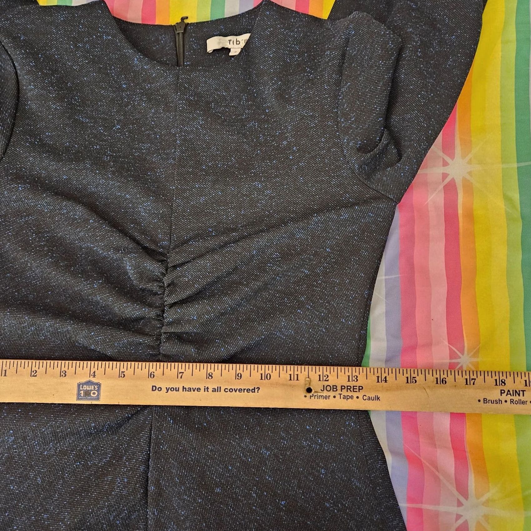 Tibi Tibi Dress Colorful Ruched Puffed Sleeve Short A-Line 2 Blue Women Size 26" / US 2 / IT 38 - 5 Thumbnail