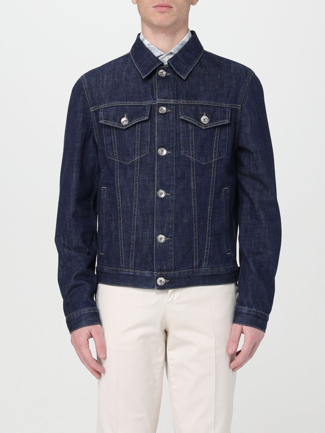 image of Brunello Cucinelli Jacket Men Blue (Size Medium)