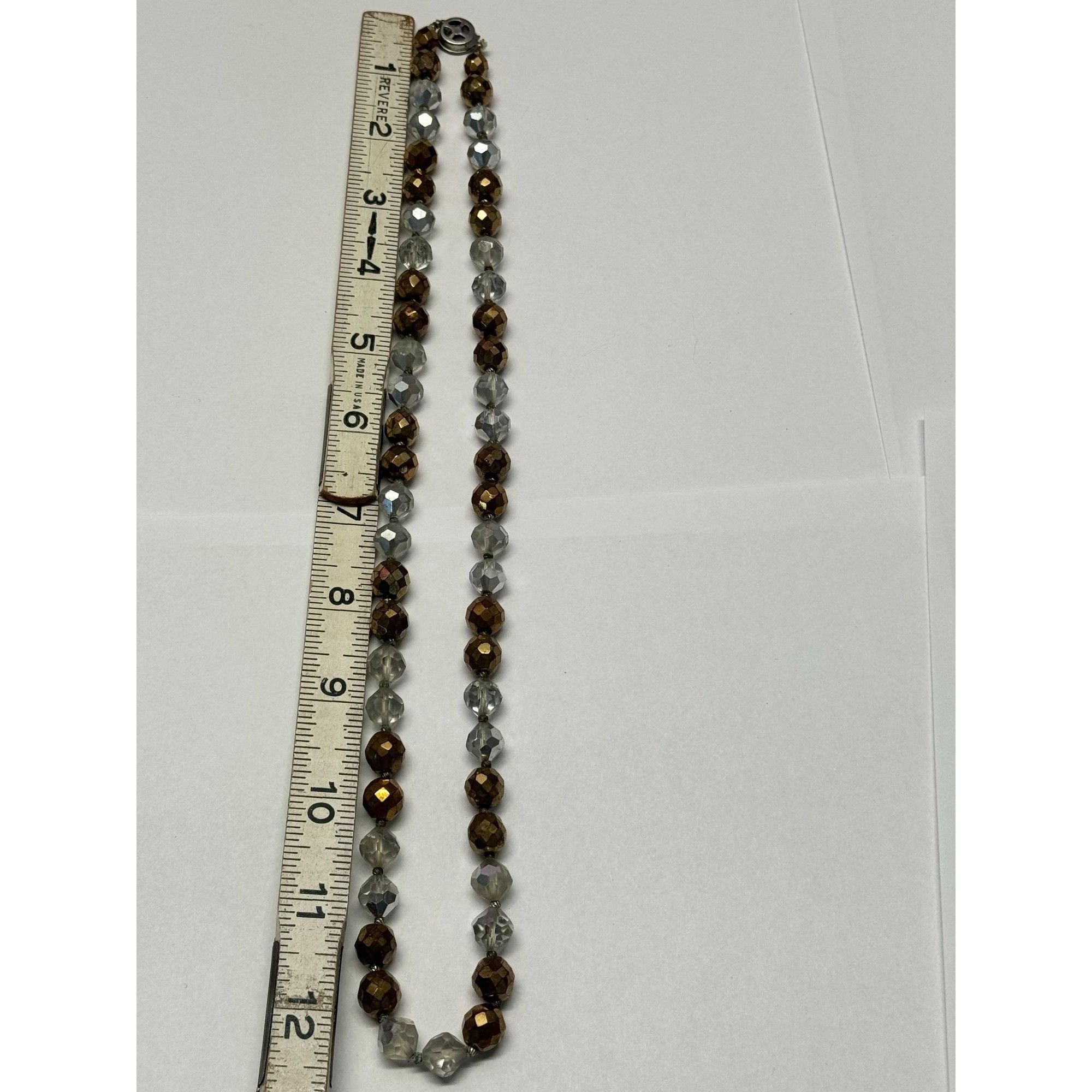 Vintage Vintage Gold & Silver Crystal Beaded Necklace Size ONE SIZE - 4 Thumbnail