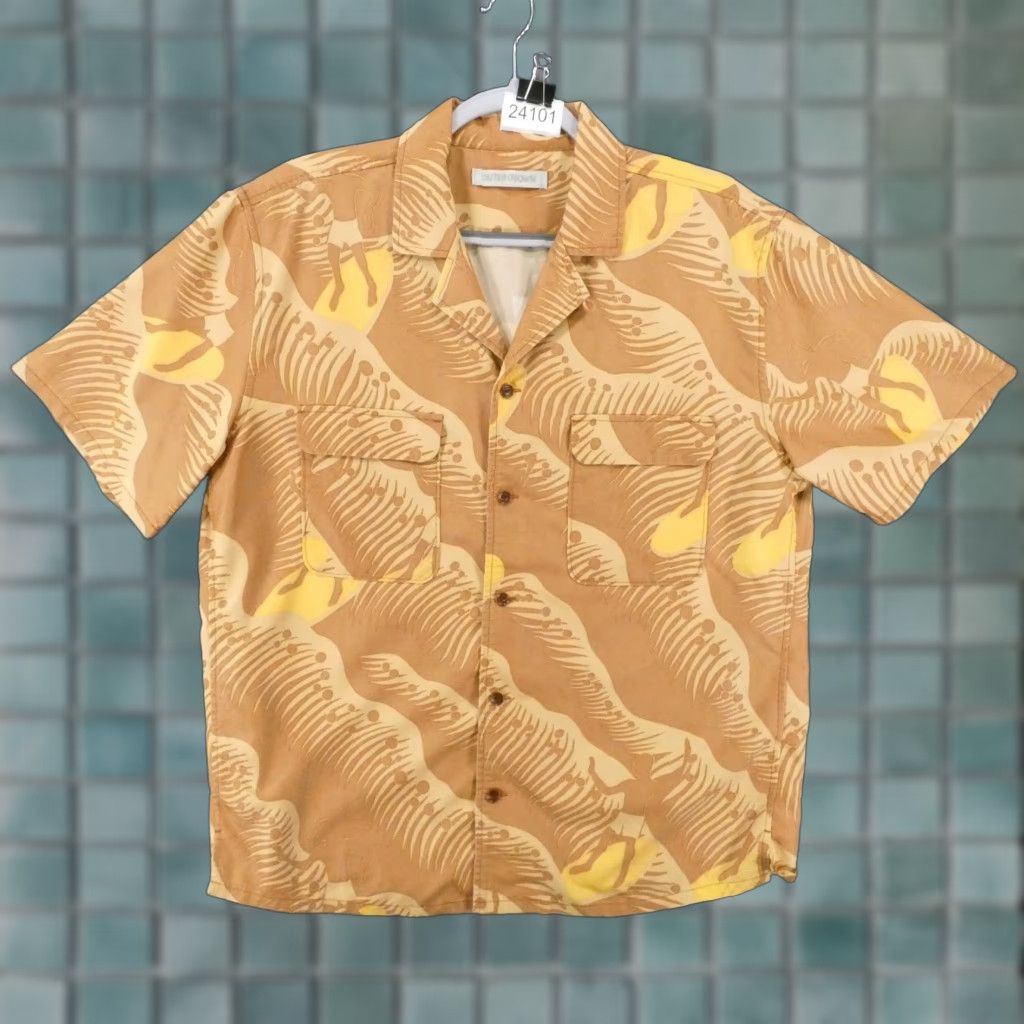 Outerknown Outerknown Shirt Mens Medium Short Sleeve Brown Floral Beach Hawaiian Size US M / EU 48-50 / 2 - 1 Thumbnail