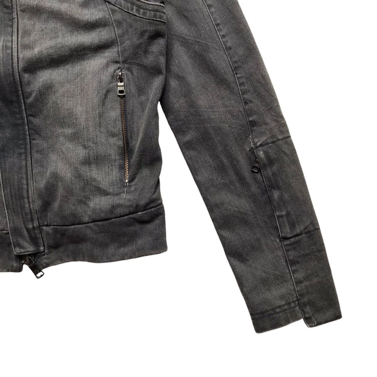 Armani Exchange VINTAGE ARMANI EXCHANGE RACING BIKER DENIM JACKET Size US XS / EU 42 / 0 - 3 Thumbnail