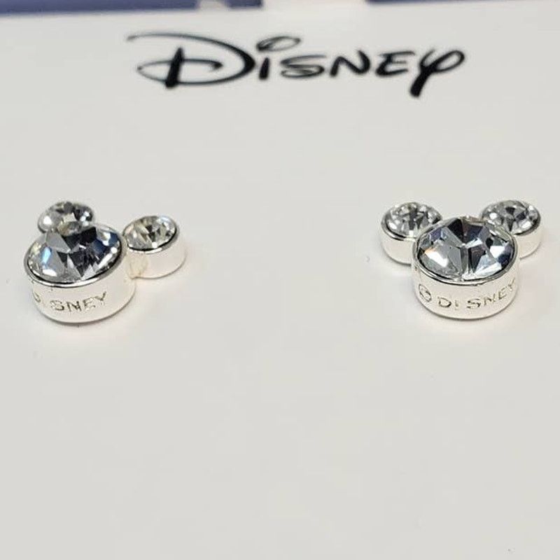 Disney Disney Mickey Mouse Silver Earrings w Clear Rhinestones NIB Size ONE SIZE - 5 Thumbnail