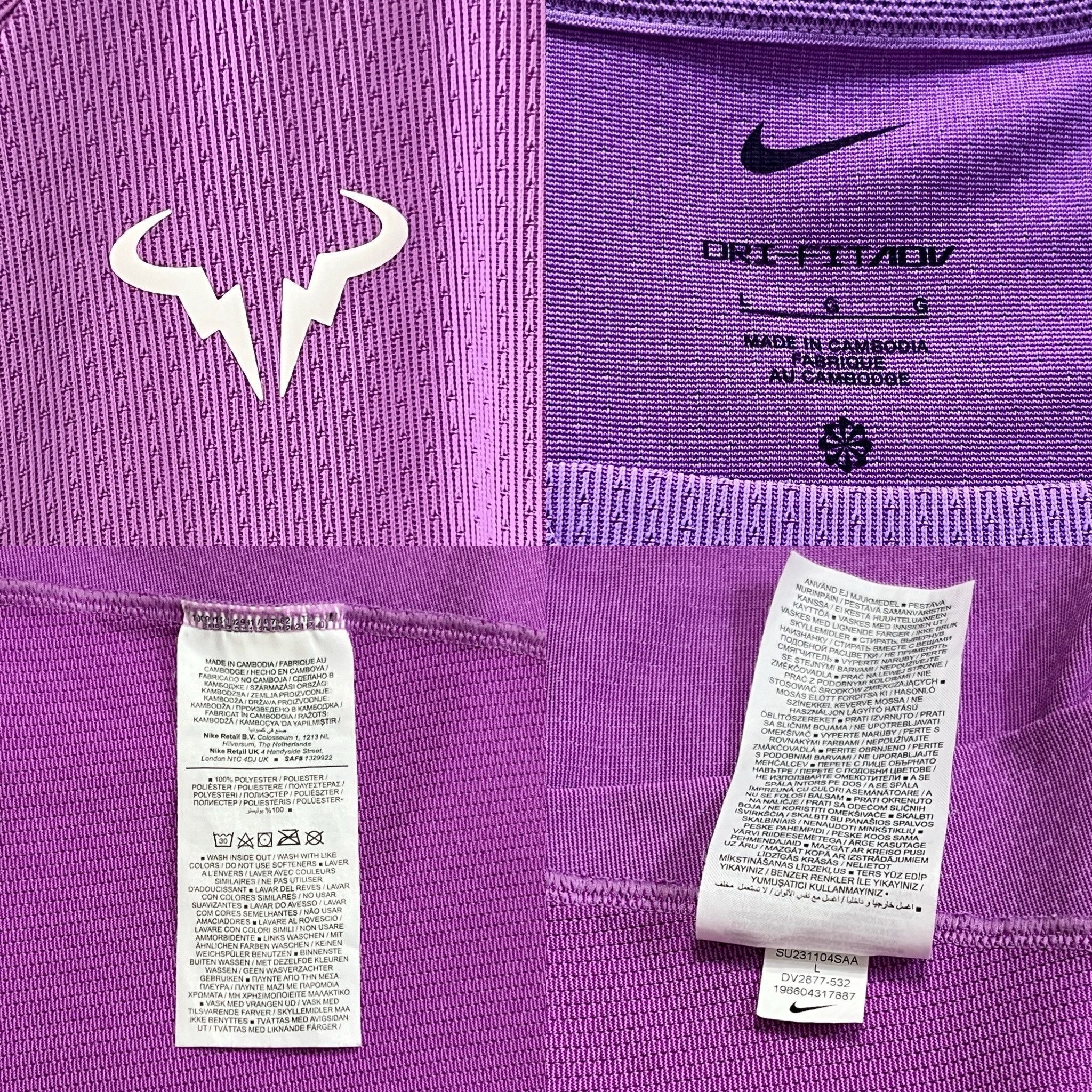 Nike Nike Rafa Nadal 2023 DRI-FIT ADV Tennis Shirt Lavender Size US L / EU 52-54 / 3 - 3 Thumbnail