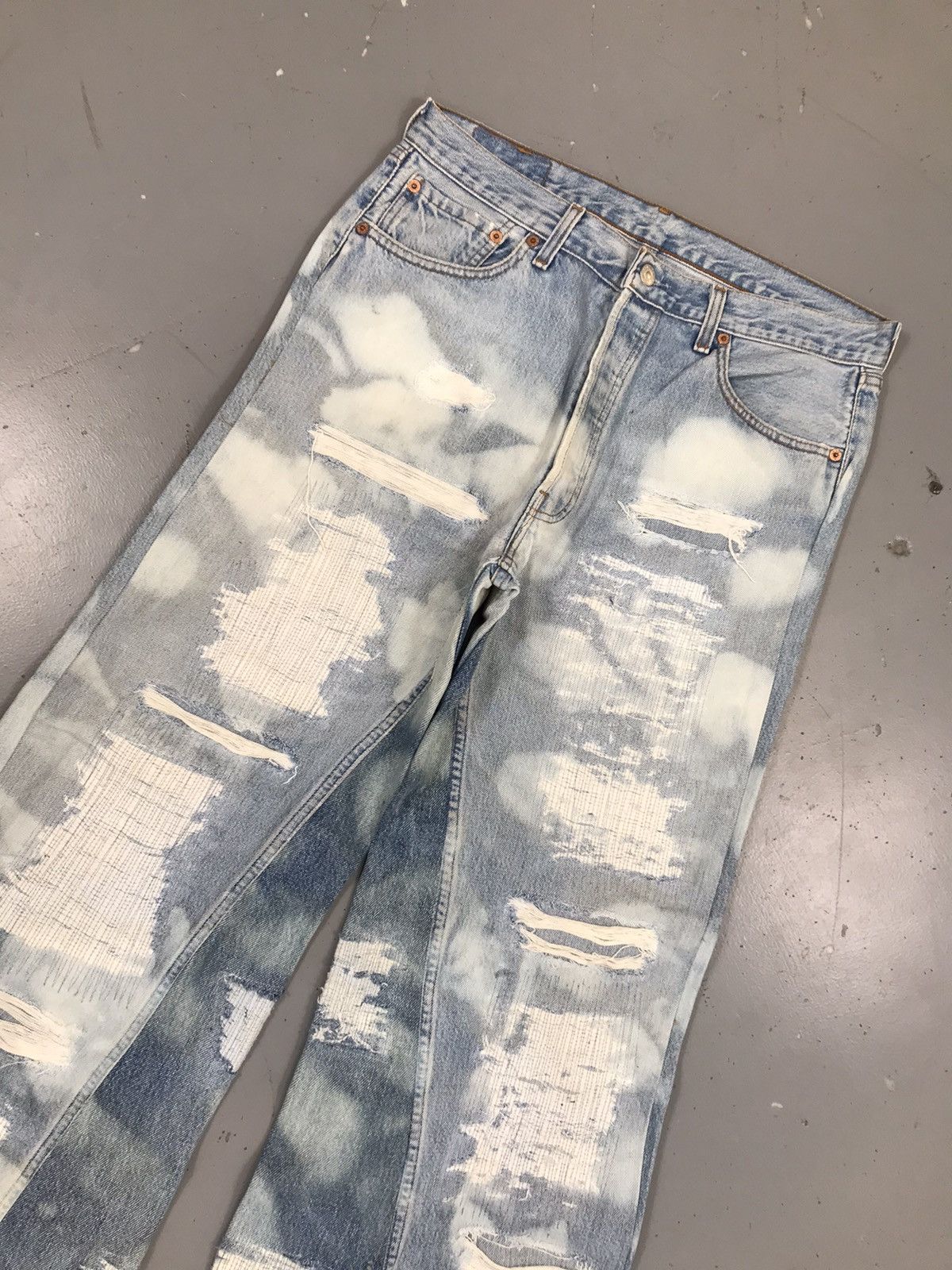 Levi's × Vintage Vintage Levi’s custom Distressed acid wash flared denim Size US 34 / EU 50 - 5 Thumbnail
