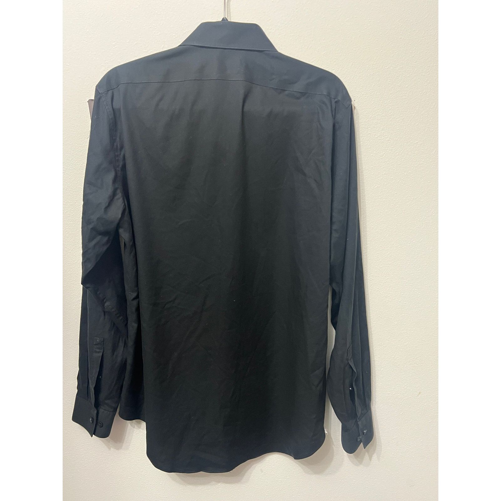 Calvin Klein CalvinKlein Men's Black Slim Fit No-Iron Shirt 16.5x34/35 Size US L / EU 52-54 / 3 - 2 Thumbnail