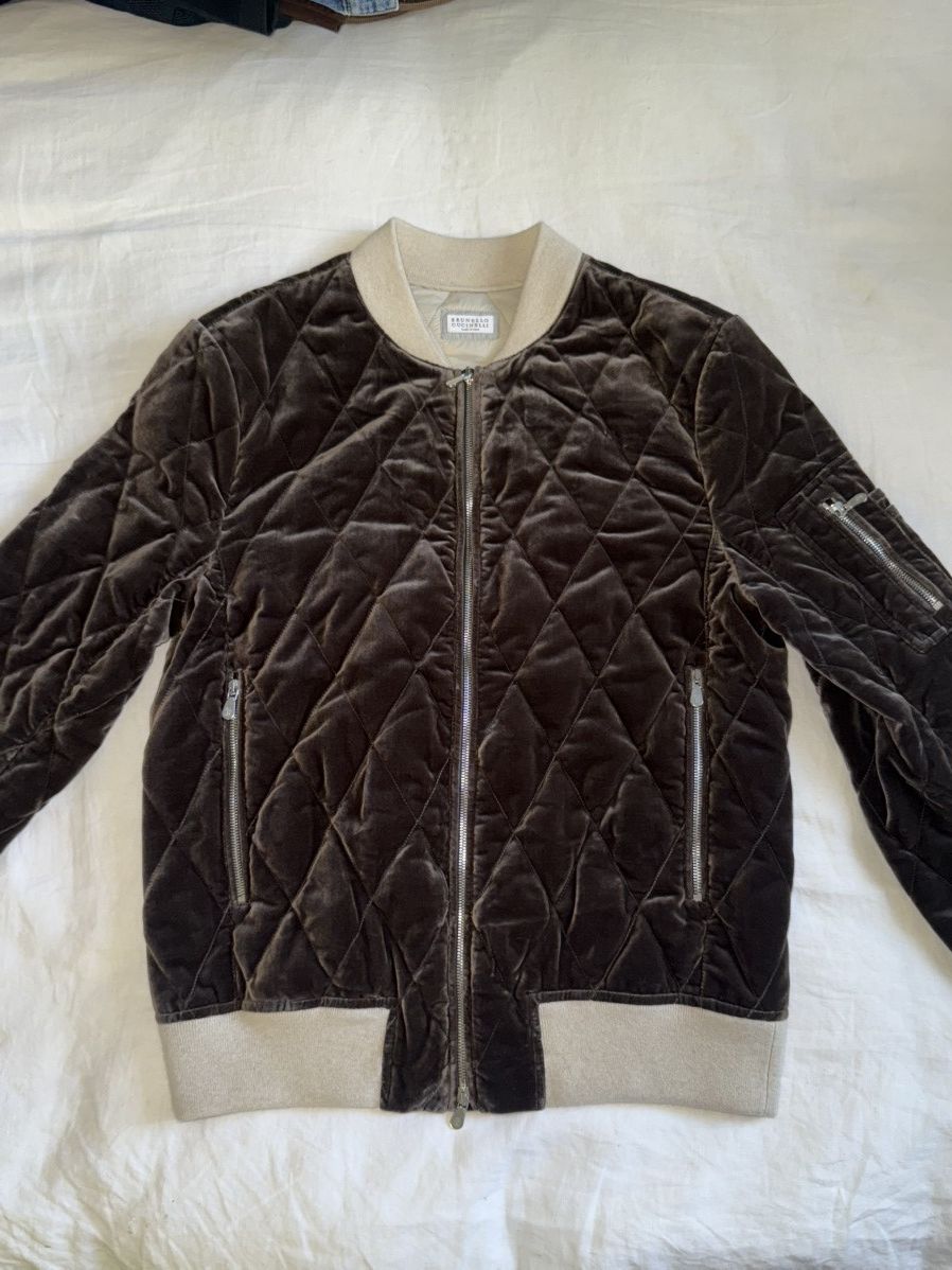 Brunello Cucinelli Brunello cucinelli Brown quilted bomber Size US S / EU 44-46 / 1 - 1 Thumbnail