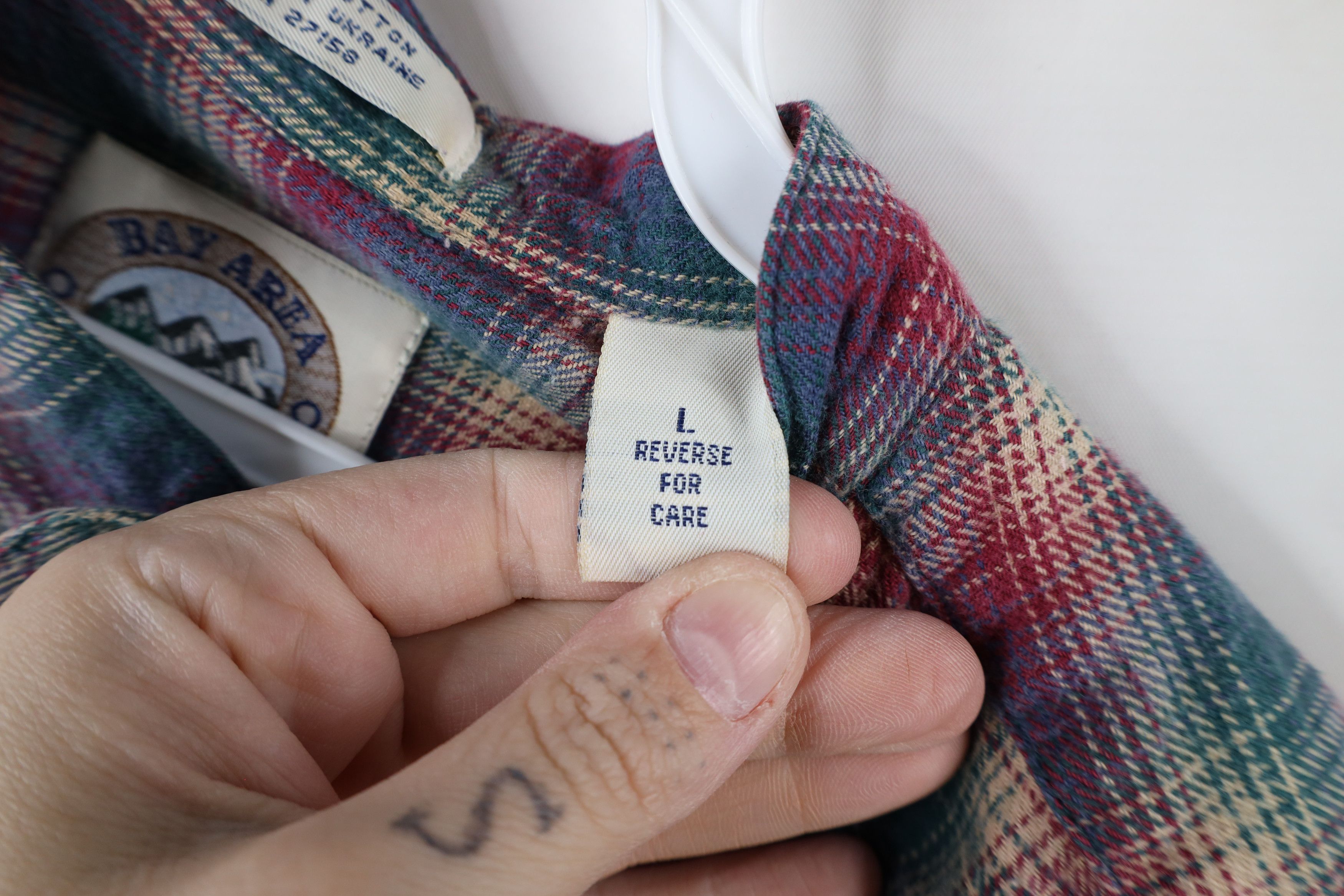 Vintage Vintage 90s Streetwear Flannel Band Collar Button Shirt Size US L / EU 52-54 / 3 - 11 Thumbnail