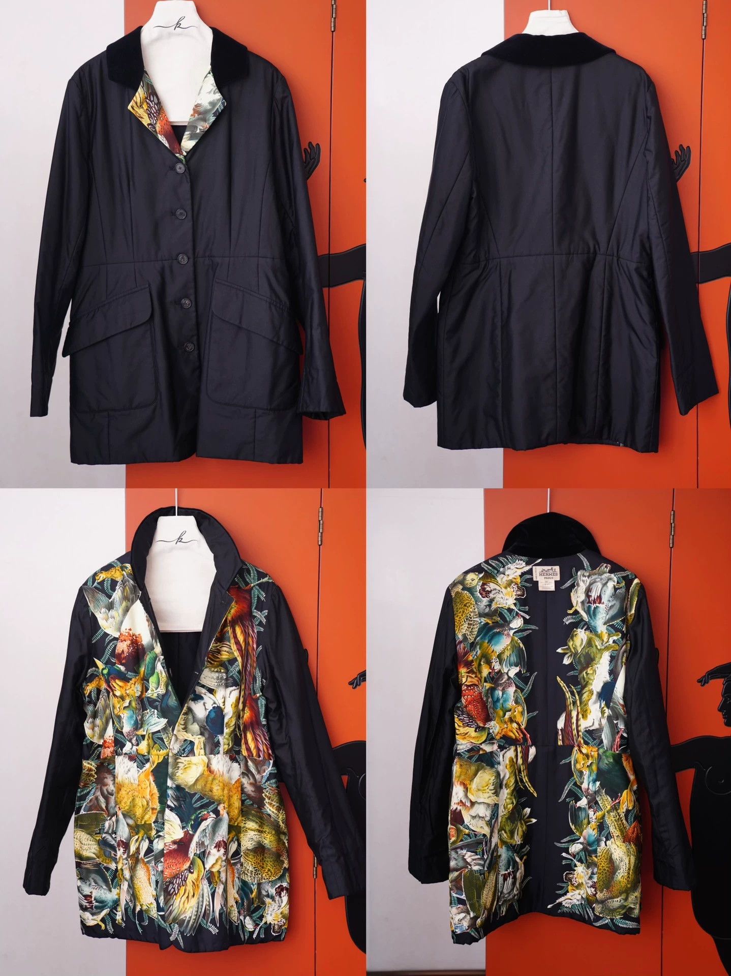 Hermes Hermes GIBIERS Silk-Printed Double-Faced Cotton Jacket Size L / US 10 / IT 46 - 2 Thumbnail