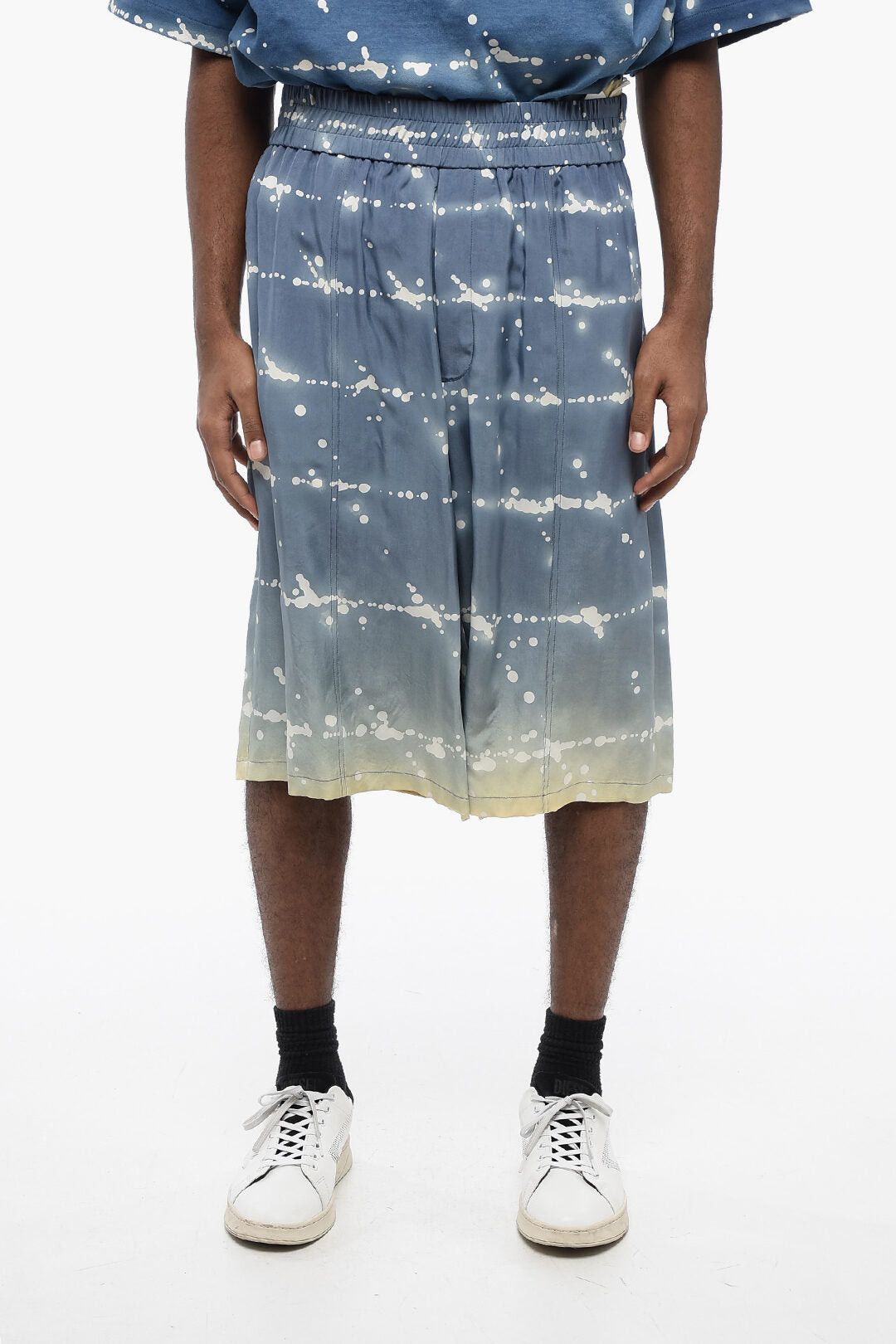 Jil Sander Printed Viscose Shorts with Elastic Waist Size US 34 / EU 50 - 1 Thumbnail