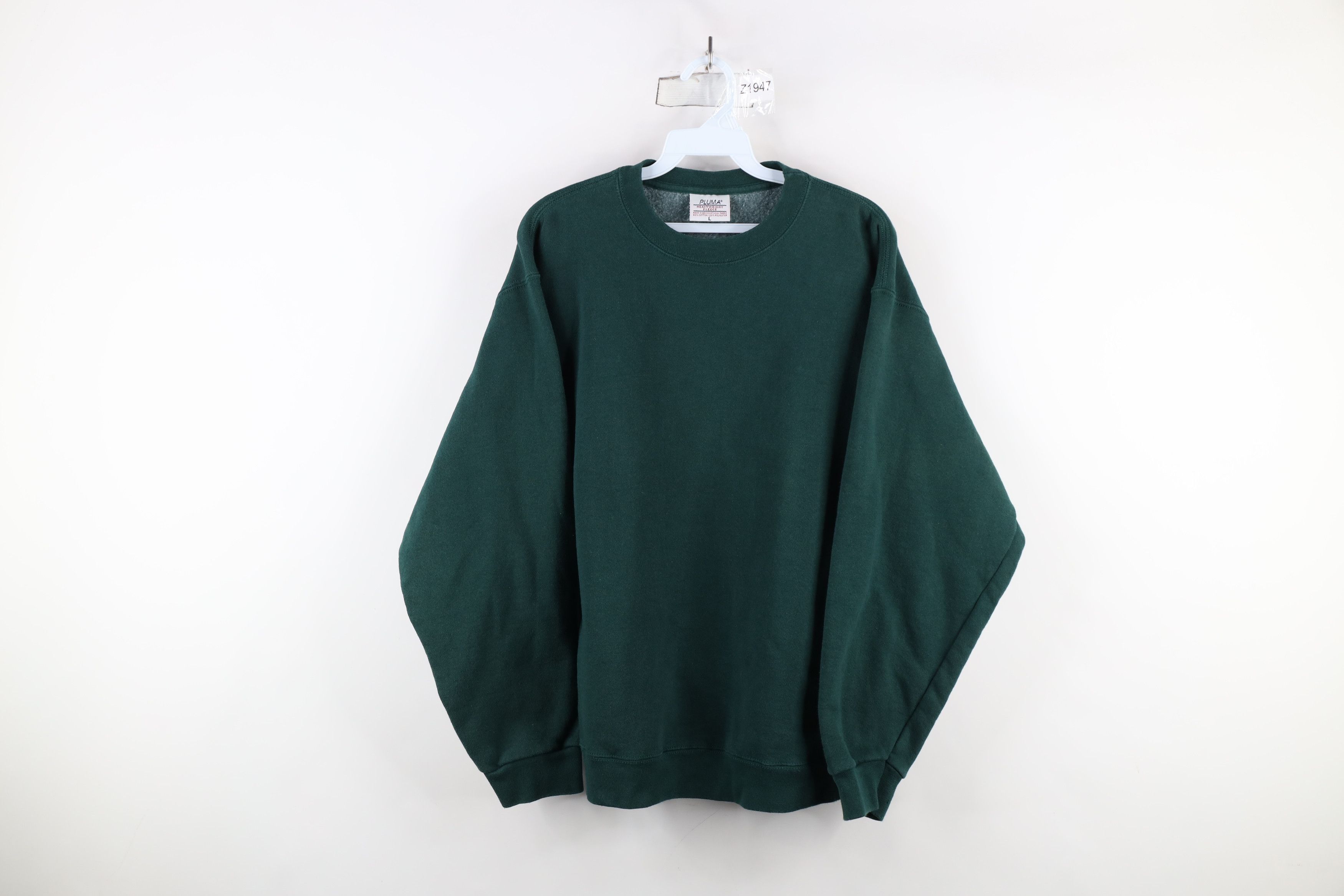 Vintage Vintage 90s Streetwear Heavyweight Sweatshirt Hunter Green Size US L / EU 52-54 / 3 - 1 Thumbnail