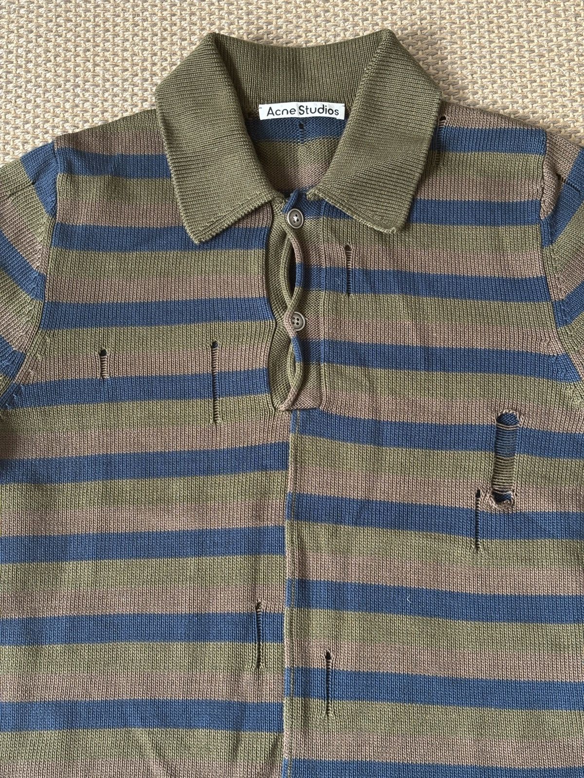 Acne Studios Acne Studios Knit Distressed Polo Size US M / EU 48-50 / 2 - 3 Thumbnail