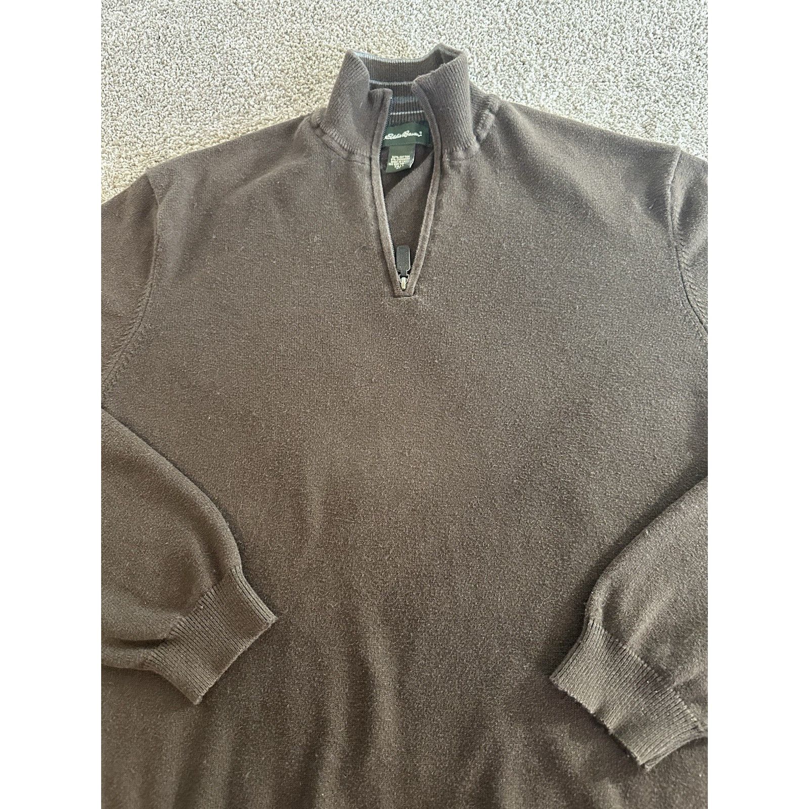 Eddie Bauer Mens Eddie Bauer Quarter Zip Cotton & Cashmere XL TALL Size US XL / EU 56 / 4 - 2 Thumbnail