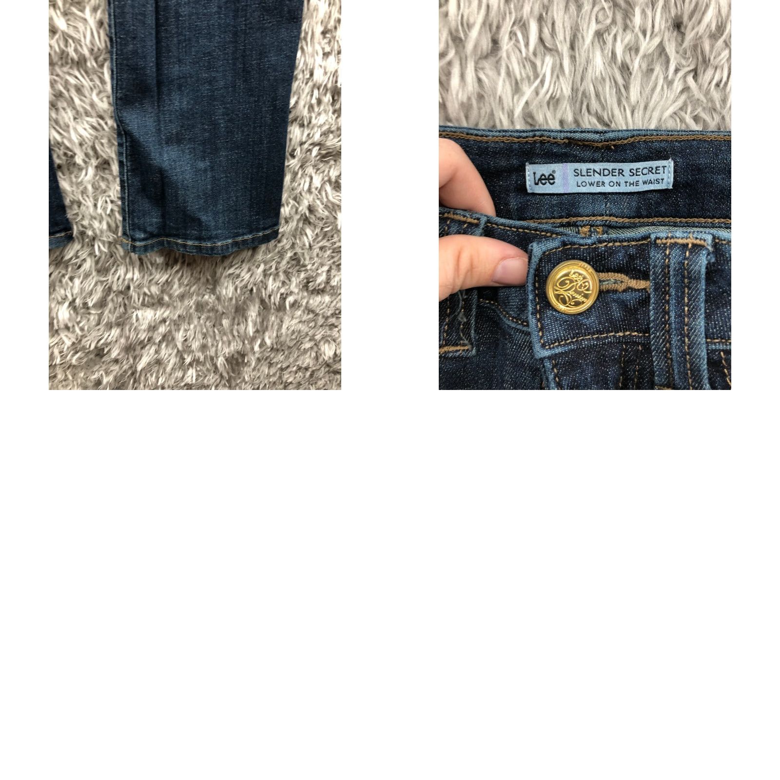 Lee Lee Jeans Slender Secret Way Mid Rise 28W 30in Inseam Dark Blue Denim Womens 6 Regular Straight 5-Pocket Size 28" / US 6 / IT 42 - 8 Thumbnail