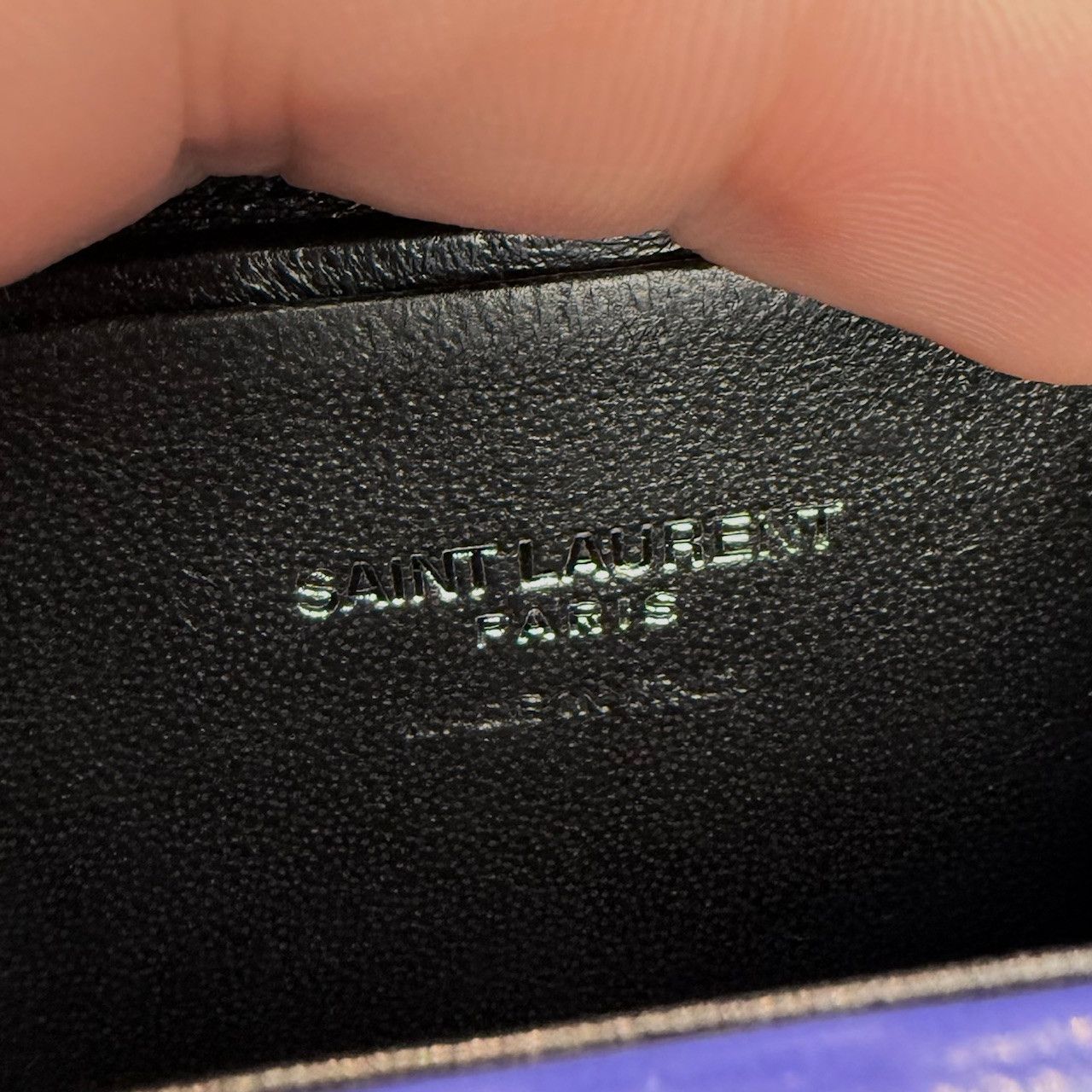 Saint Laurent Paris Saint Laurent Blue Leather Smoking Box Chain Minaudiere Bag Size ONE SIZE - 15 Thumbnail