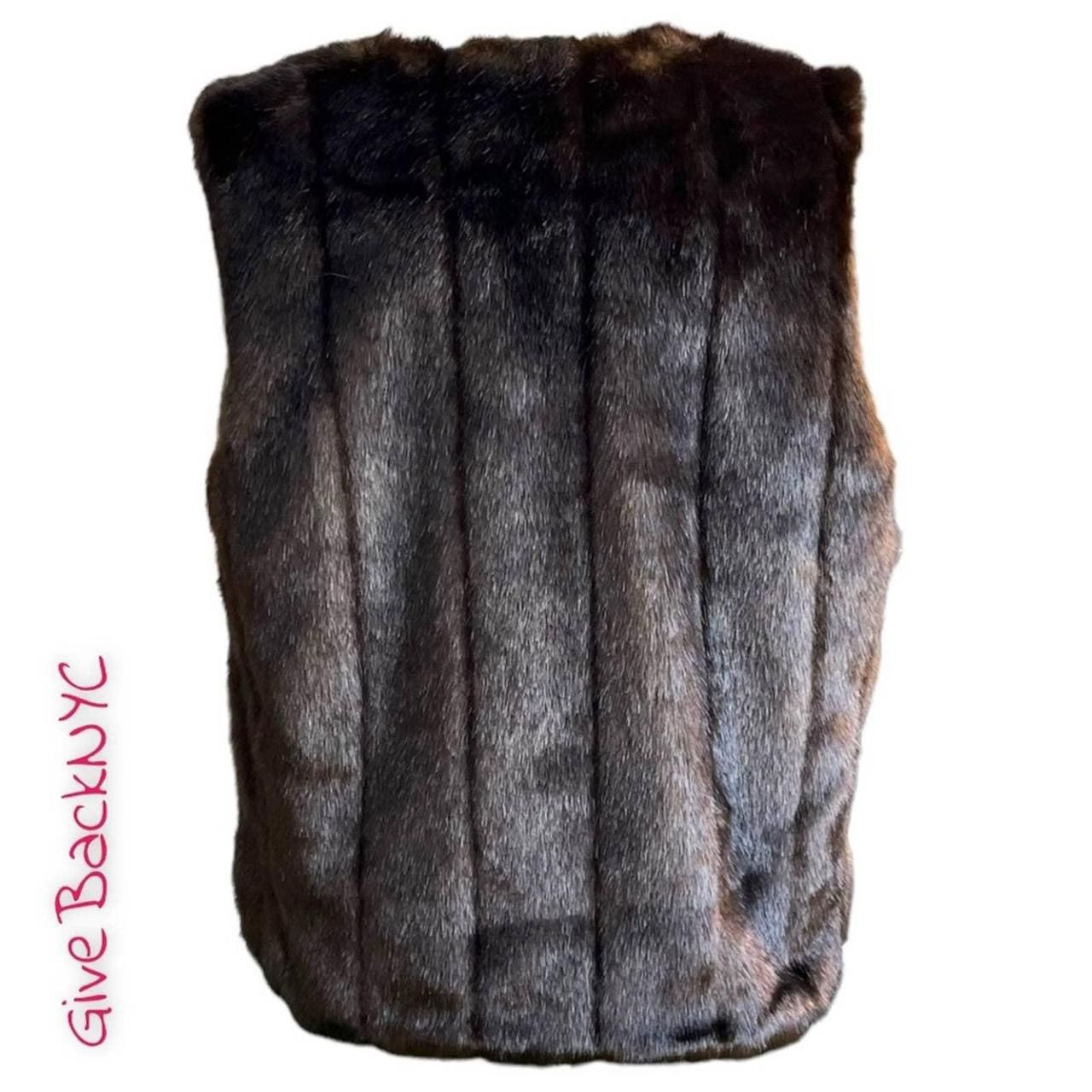 Vintage Dennis Basso 2pc Denim Jacket Brown Faux Fur Removable Vest Size S / US 4 / IT 40 - 5 Thumbnail