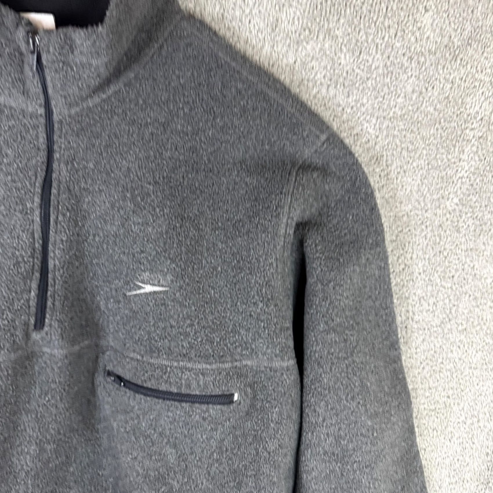 Speedo Speedo Jacket Mens XL Gray 1/4 Zip Fleece Collar Pocket Adjustable Hem Pullover Size US XL / EU 56 / 4 - 4 Thumbnail