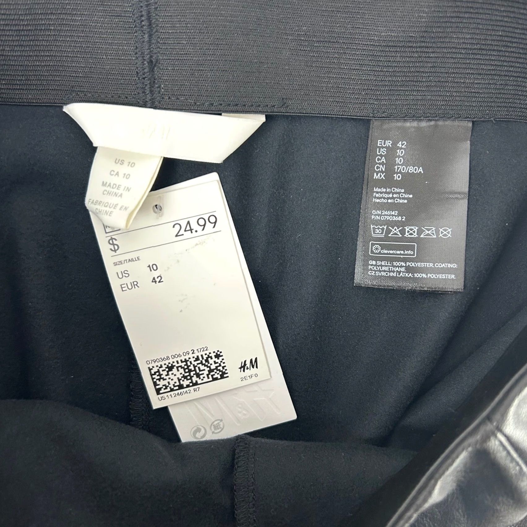 H&M H&M Faux Leather High Waisted Leggings Black Pants Women's Size 10 Size 32" / US 10 / IT 46 - 4 Thumbnail