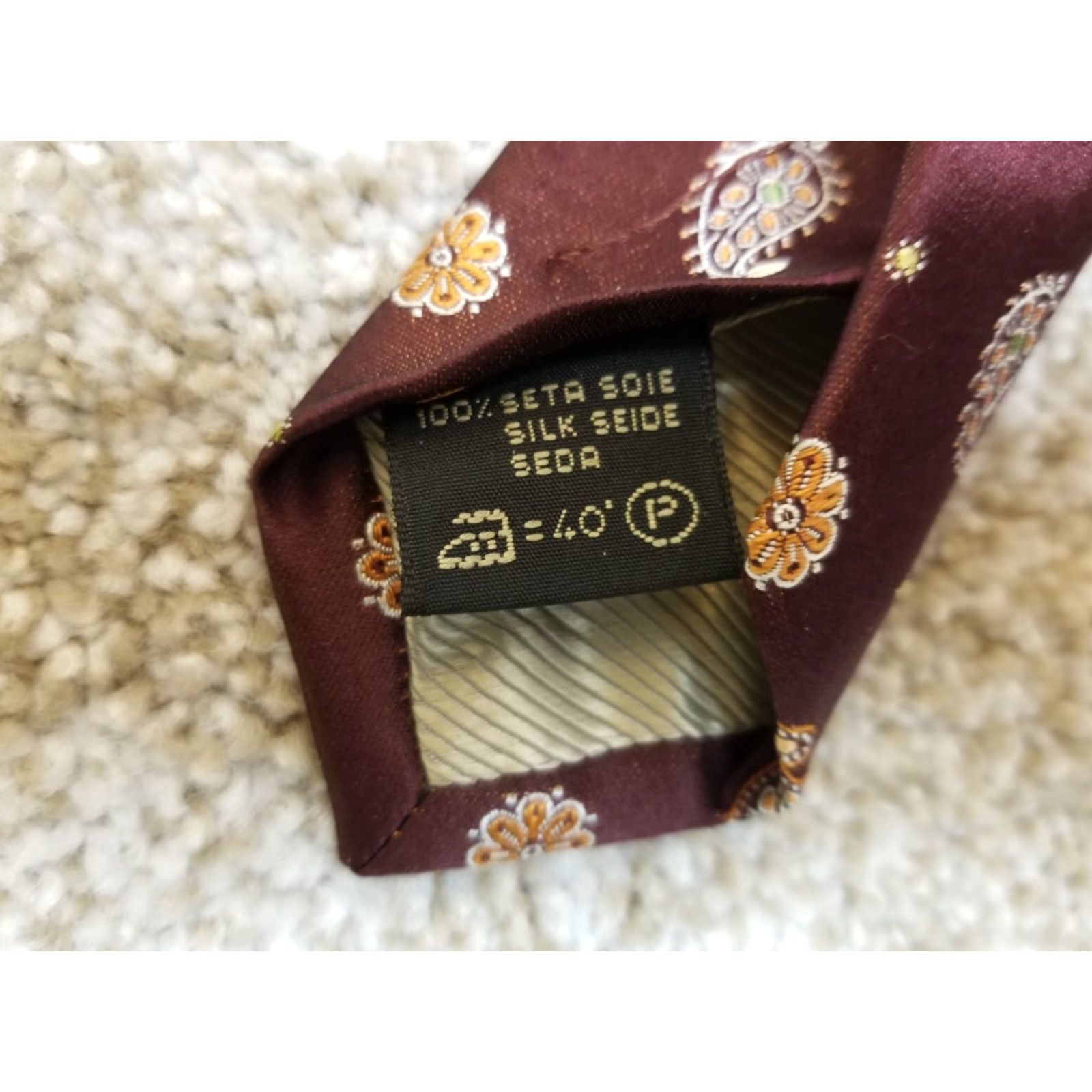 Ermenegildo Zegna Ermenegildo Zegna Silk Tie Maroon Paisley 100% Seta Soie Made in Italy, Men, Tie, Classic Paisley, One Size, Red, Designer, Italy, All Seasons Size ONE SIZE - 6 Thumbnail