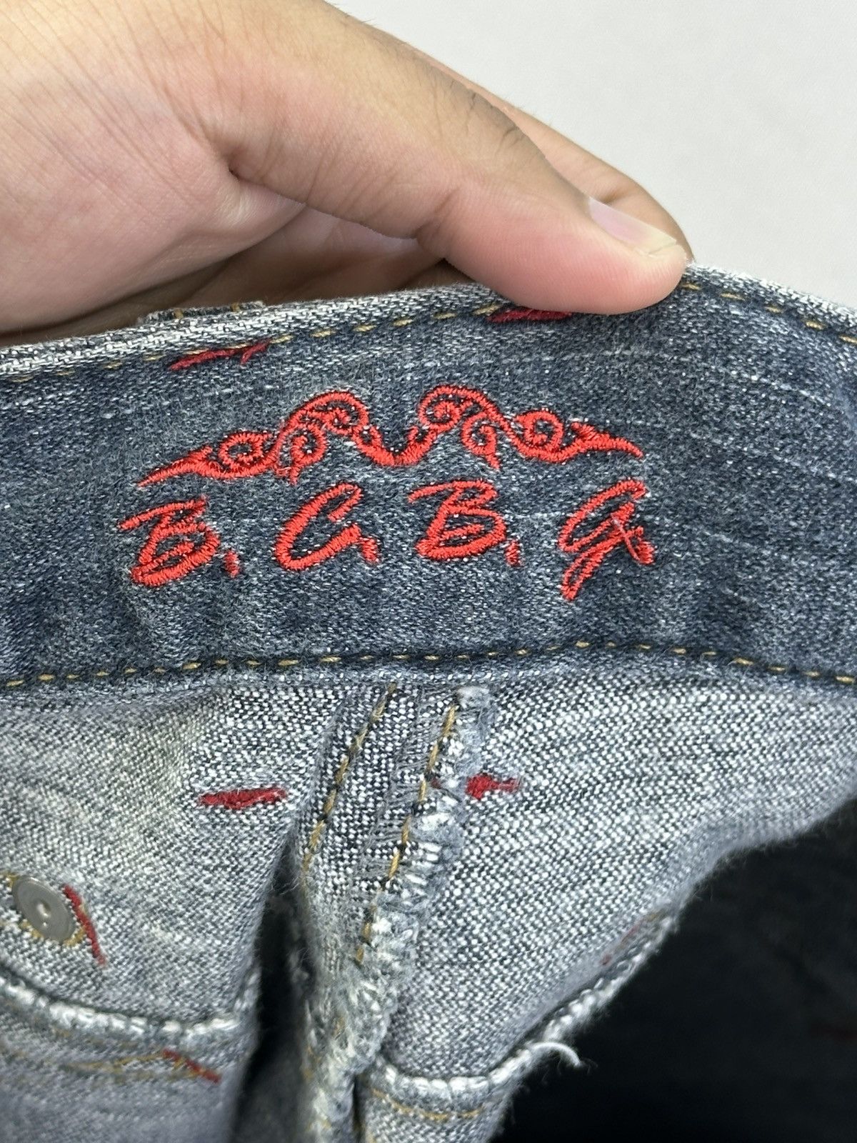 If Six Was Nine B.C.B.G Cross Skull Distressed Flared Jeans Size US 33 - 13 Thumbnail