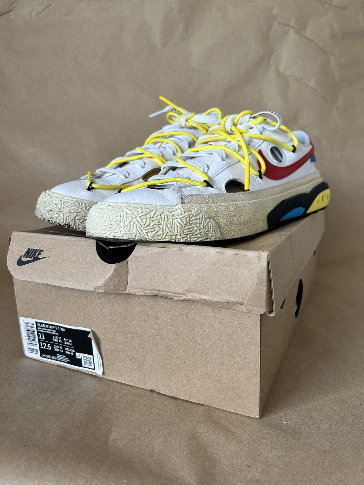 Nike × Off-White Nike Blazer Low x Off-White University Red Size 11 Size US 11 / EU 44 - 2 Thumbnail