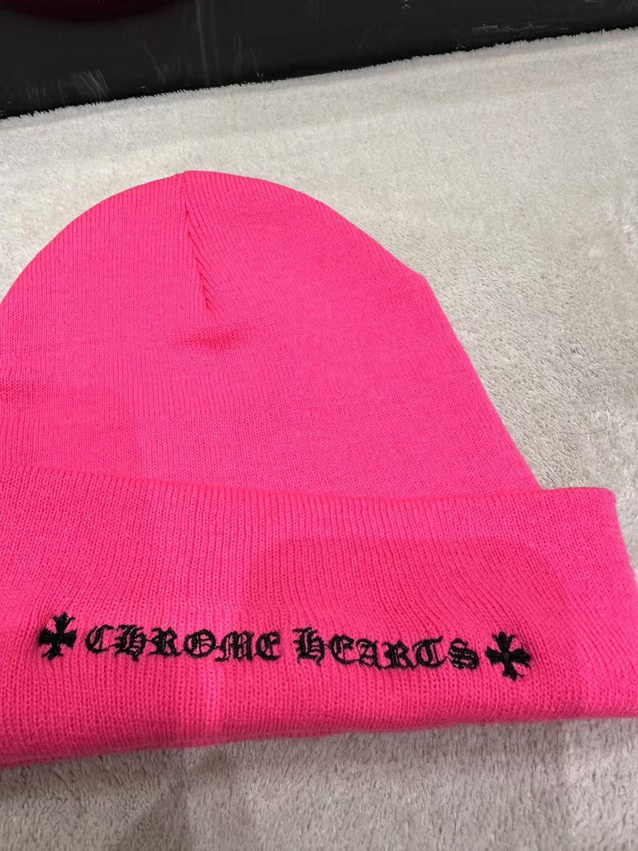 Chrome Hearts Chrome Hearts CH Logo Embroidered Pink Beanie Size ONE SIZE - 3 Thumbnail