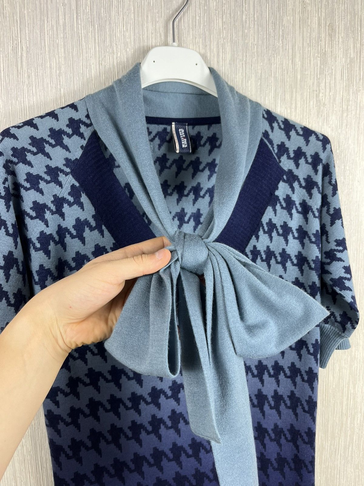 Jean Paul Gaultier × Vintage Jean Paul Gaultier jeans JPG houndstooth cashmere wool dress Size L / US 10 / IT 46 - 12 Thumbnail