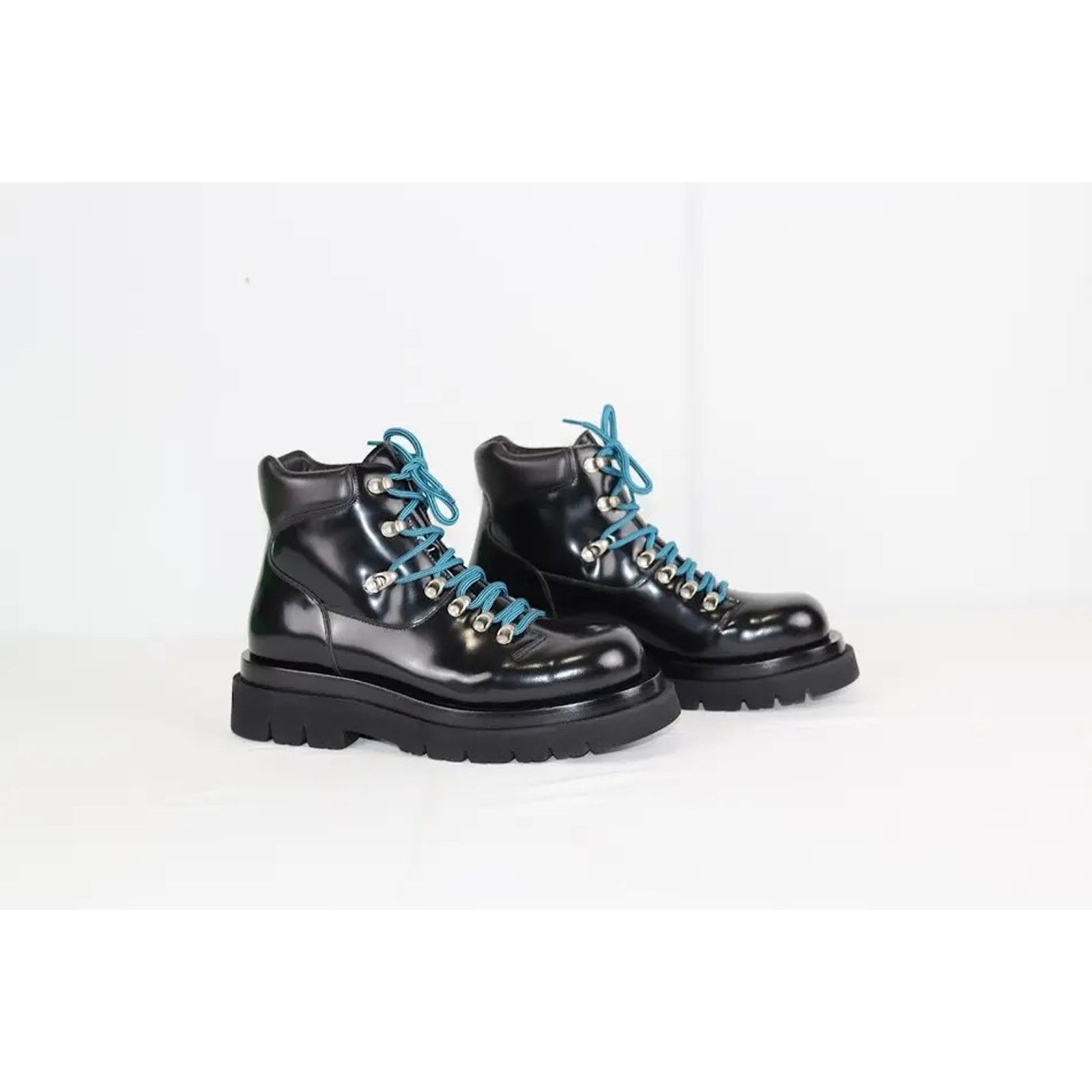 Bottega Veneta o1rshd1 Hiking Lug Gloss Vinyl Boots in Black Size US 12 / EU 45 - 2 Thumbnail