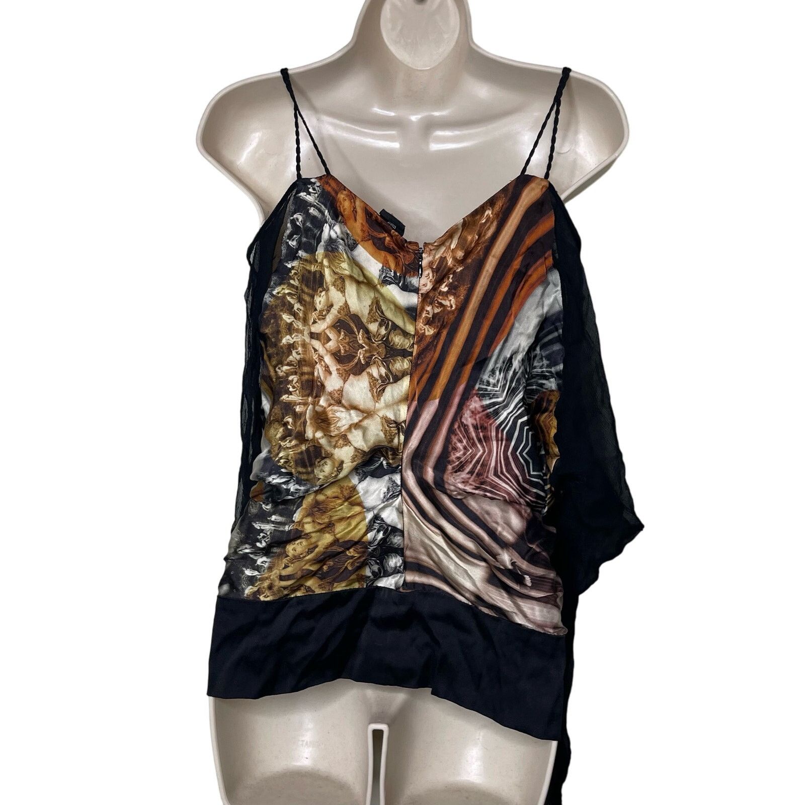 Jean Paul Gaultier Jean Paul Gaultier Rare Sleeveless Batwings Printed Silk Top Size M / US 6-8 / IT 42-44 - 1 Thumbnail