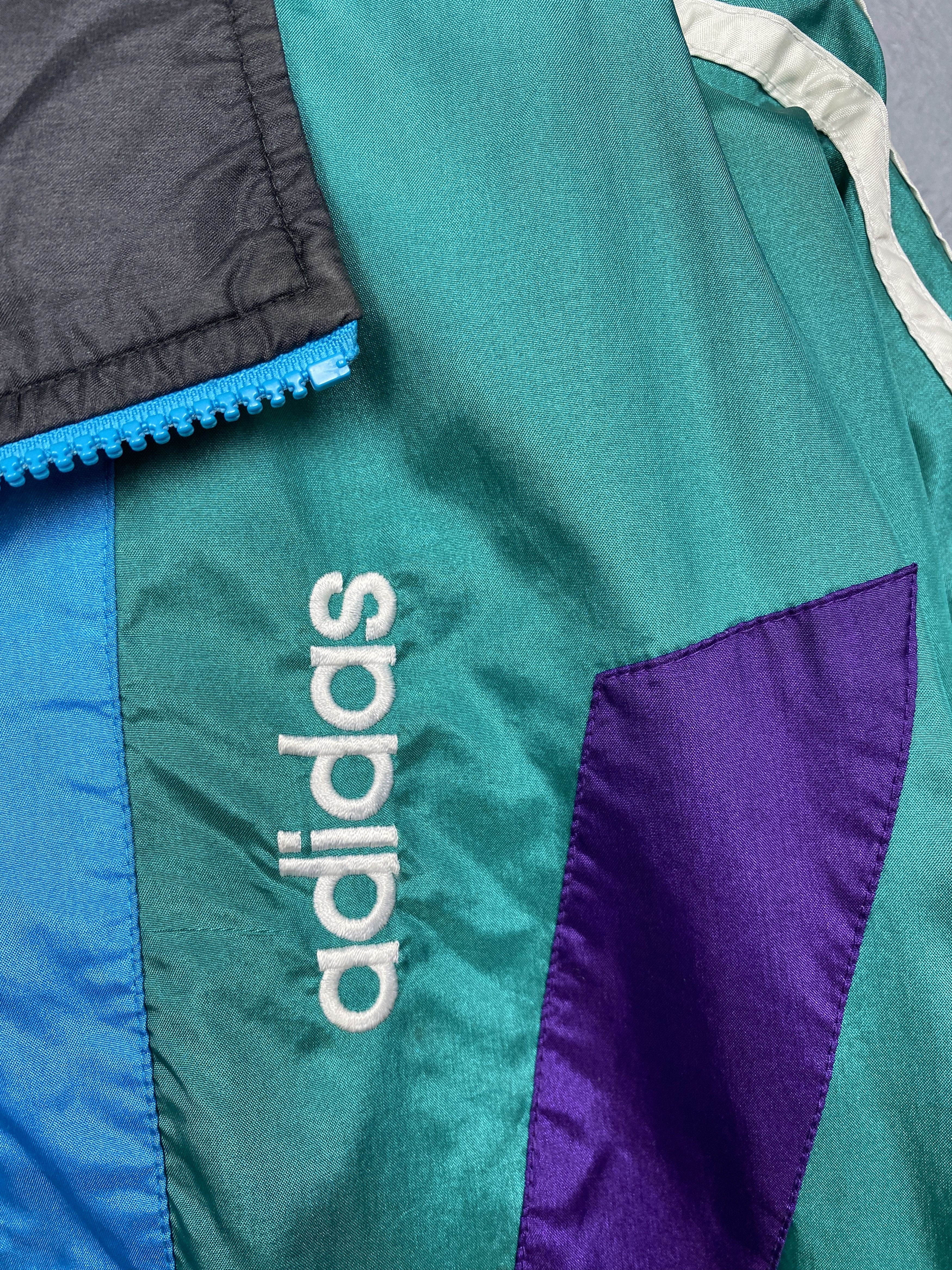 Adidas × Vintage Adidas 90s Vintage Mens Track Top Nylon Jacket Size US M / EU 48-50 / 2 - 3 Thumbnail