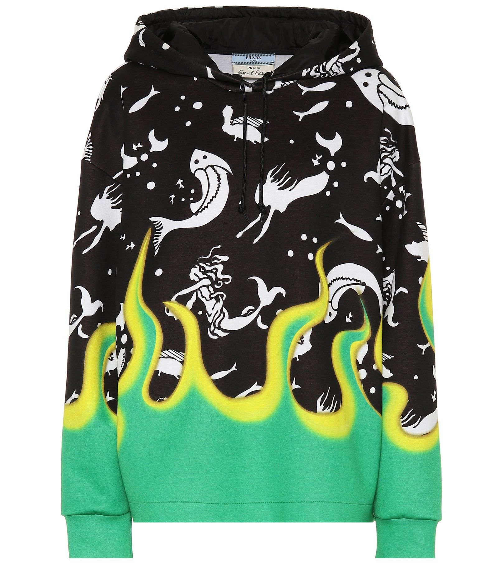 Prada PRADA Special Edition Mermaid Flames Hoodie Size S VERY RARE Size S / US 4 / IT 40 - 3 Thumbnail
