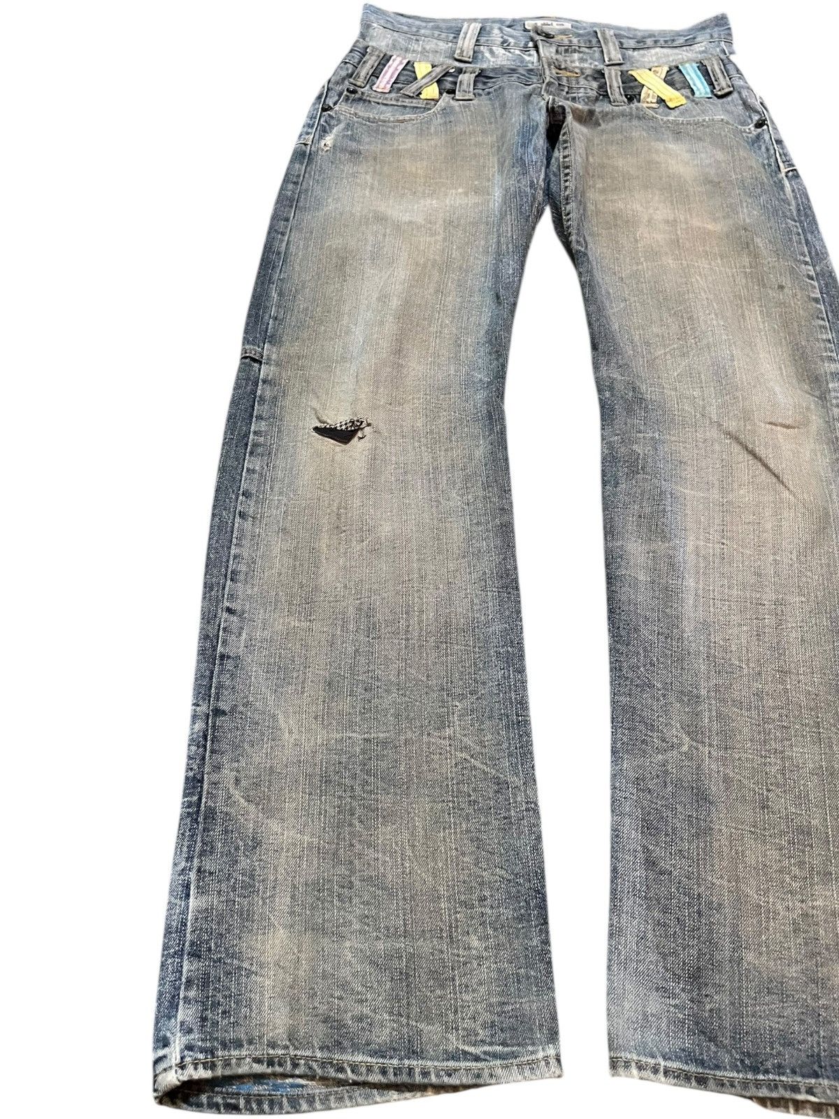 Hysteric Glamour Vintage Double Focus Double Waist Grunge Mudwash Denim Size US 31 - 3 Thumbnail