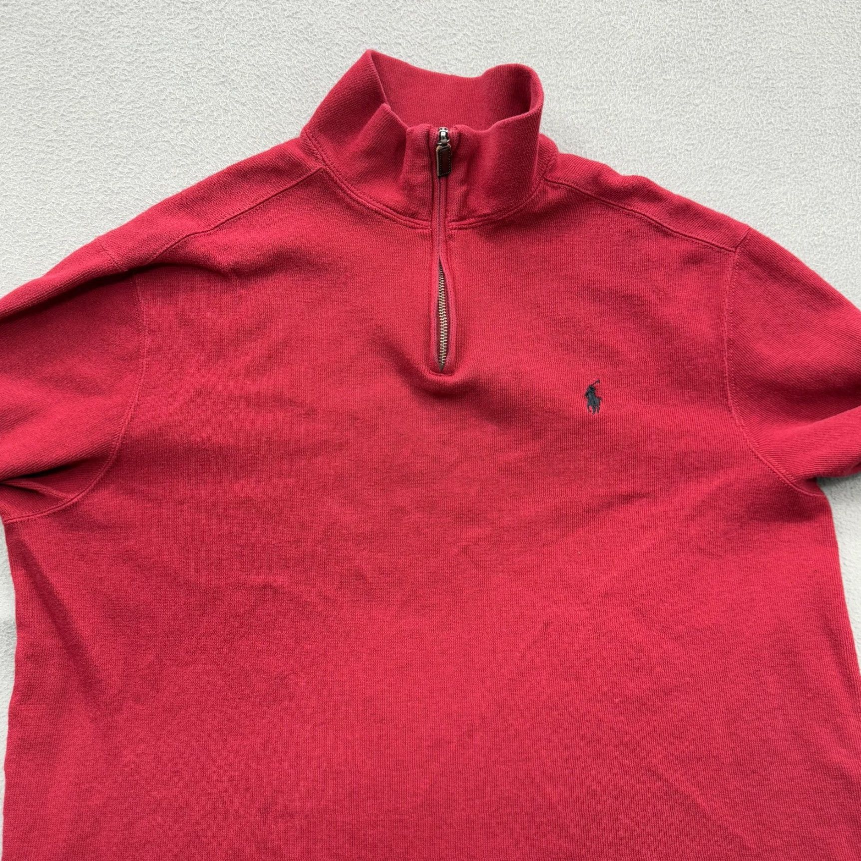 Polo Ralph Lauren Polo Ralph Lauren Sweater Mens XL Red Quarter Zip Mock Neck Pullover Pony Shirt Size US XL / EU 56 / 4 - 8 Thumbnail