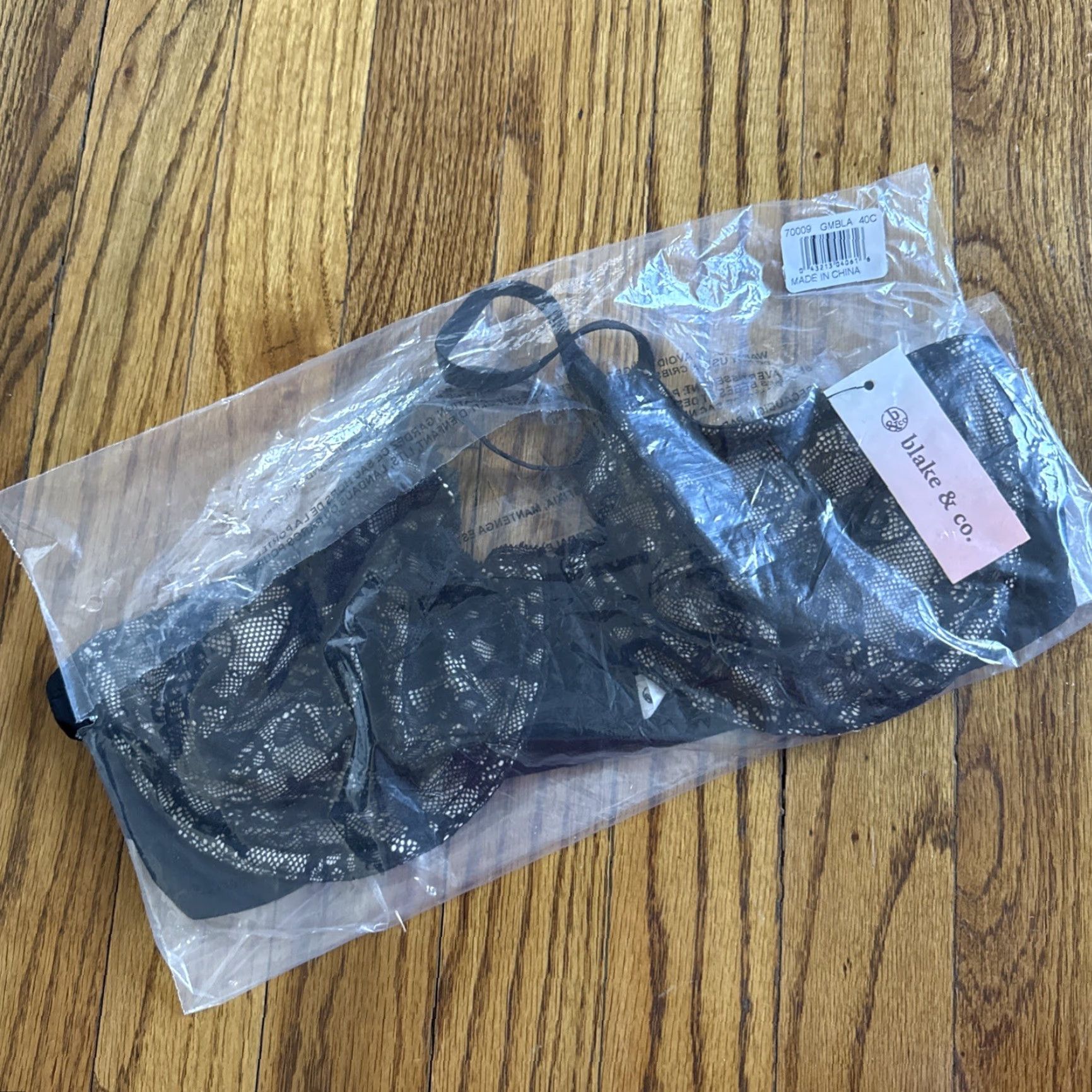 Vintage Blake & Co. Bra Black Floral Lace Underwire 40C NWT Women Bralette Underwired Cancer? Size ONE SIZE - 8 Thumbnail