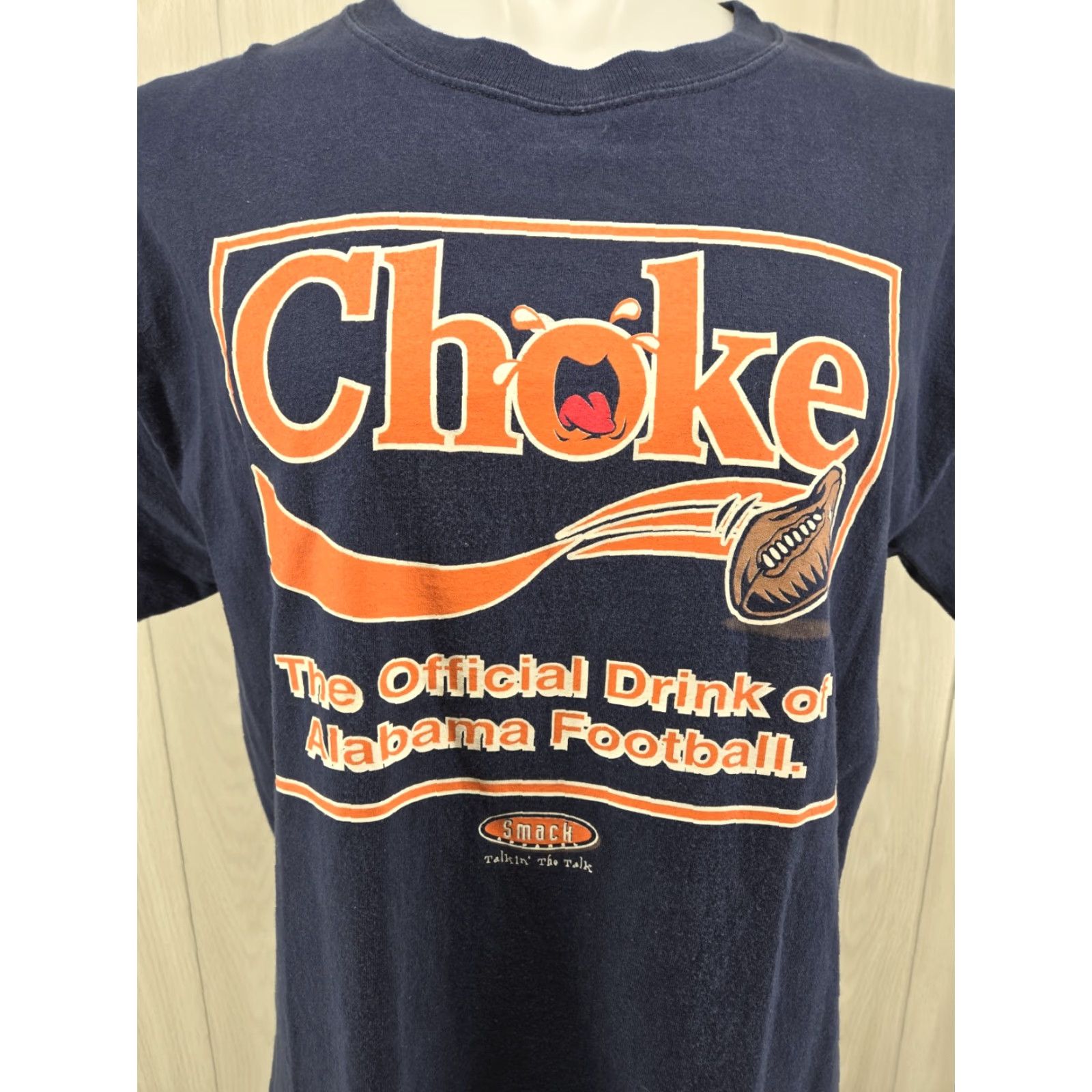 Gildan VINTAGE Auburn Tigers AU T-shirt Size L Smack Talkin Choke Drink of Alabama Football Mens Blue Size US L / EU 52-54 / 3 - 3 Thumbnail