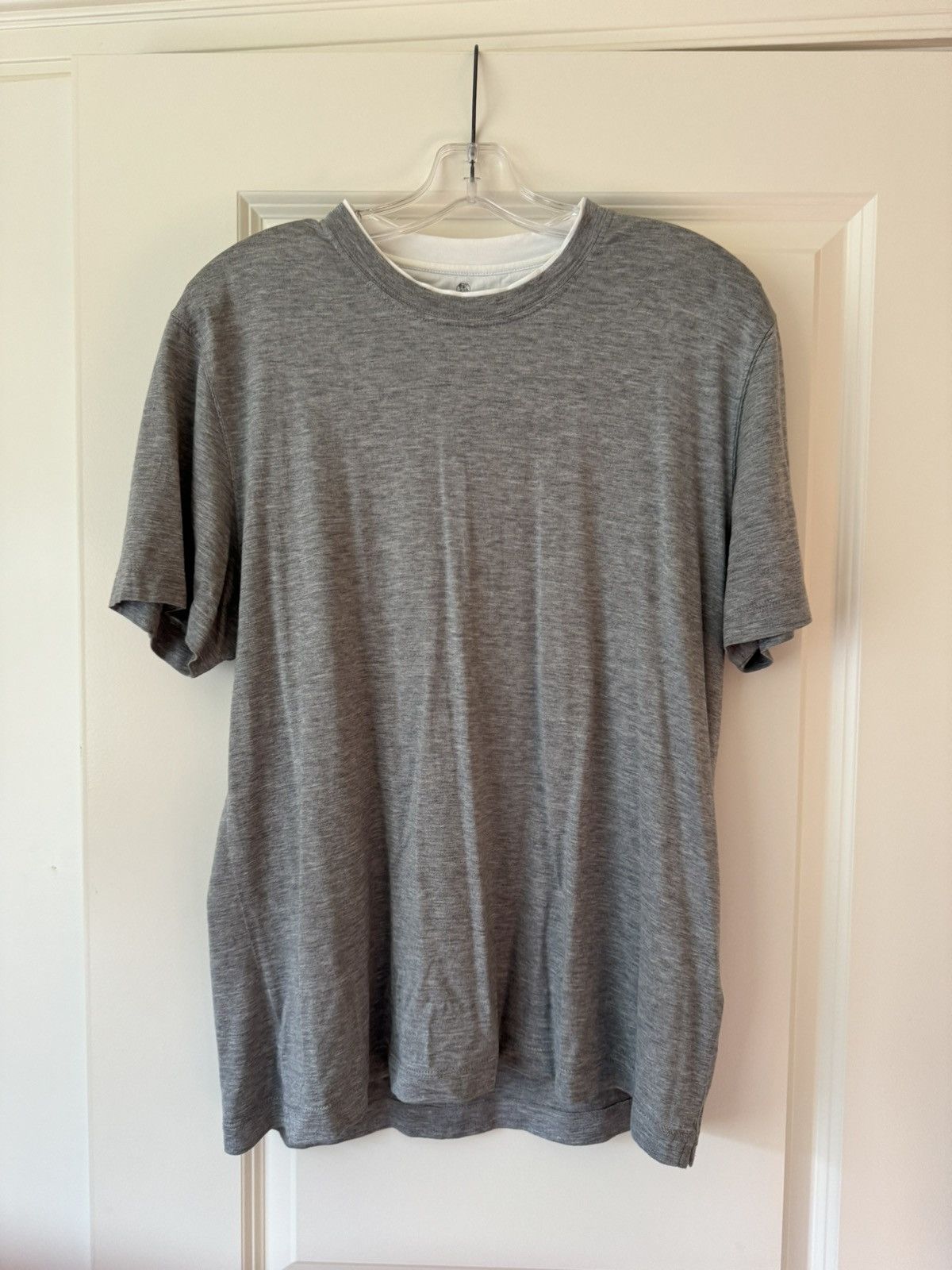 image of Brunello Cucinelli $550 Silk Tee in Grey, Men's (Size Large)