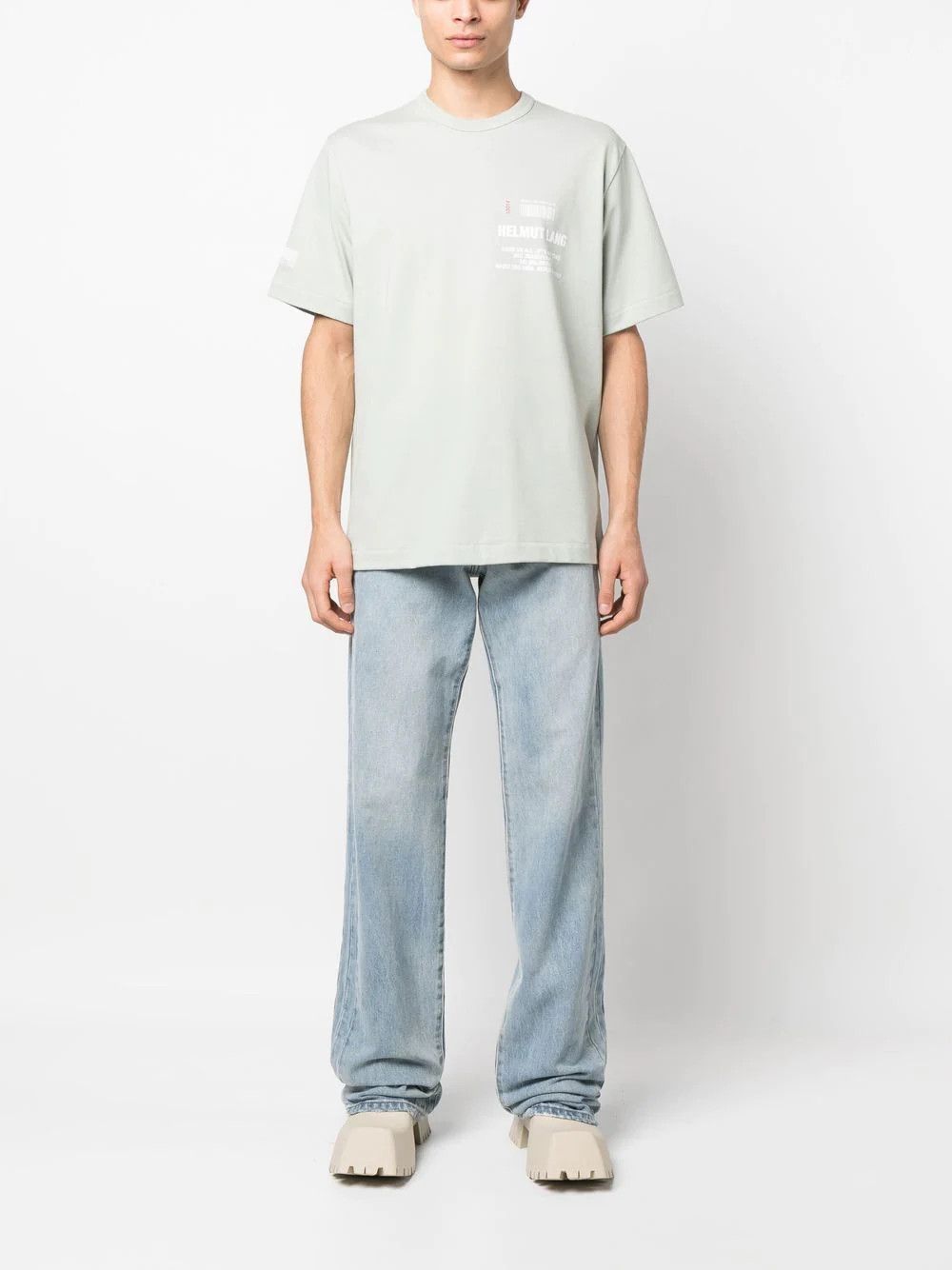 Helmut Lang Pastel Green Ski Logo T-Shirt Size US XL / EU 56 / 4 - 4 Thumbnail
