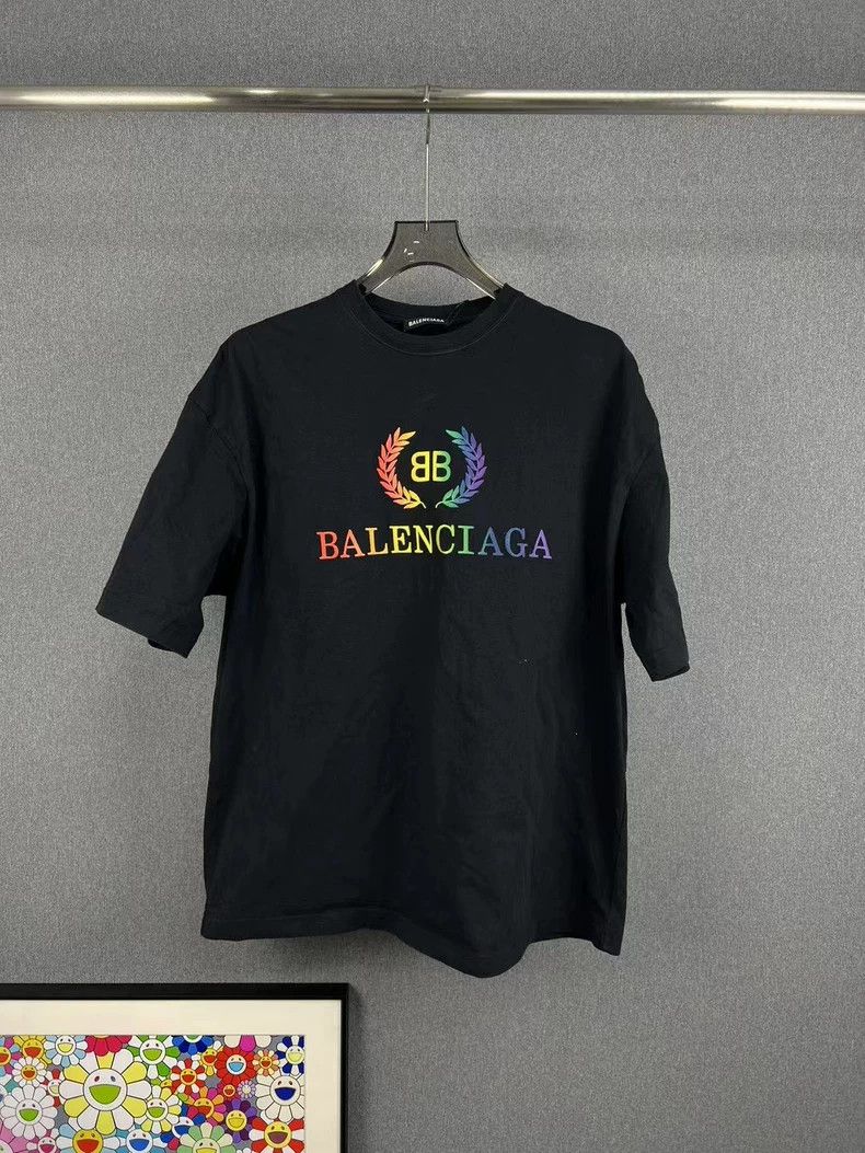 Balenciaga Rainbow embroidered wheat-ear short sleeves 2501