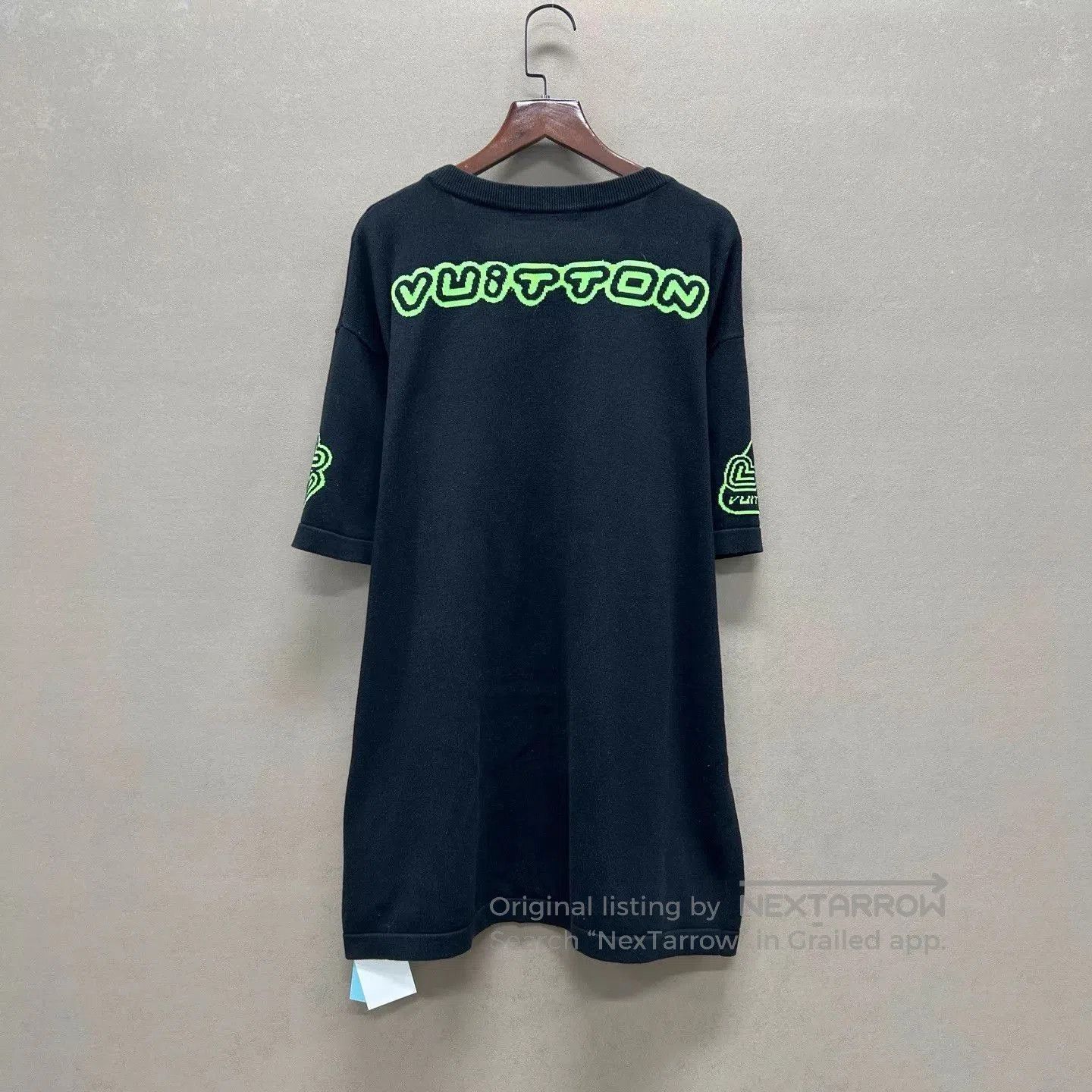 Louis Vuitton Black Short Sleeve Graphic Tee with Neon Green Print. Size US M / EU 48-50 / 2 - 2 Thumbnail