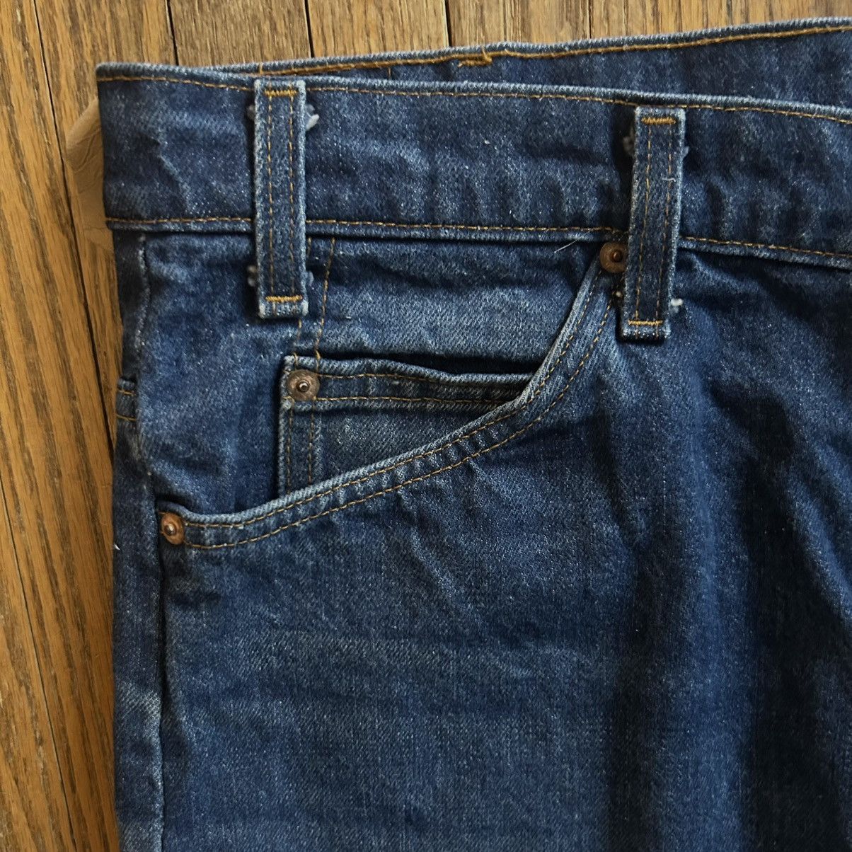 Levi's Vintage Clothing 1970s ORANGE TAB MADE IN USA 517 BOOTCUT JEANS Size US 38 / EU 54 - 3 Thumbnail
